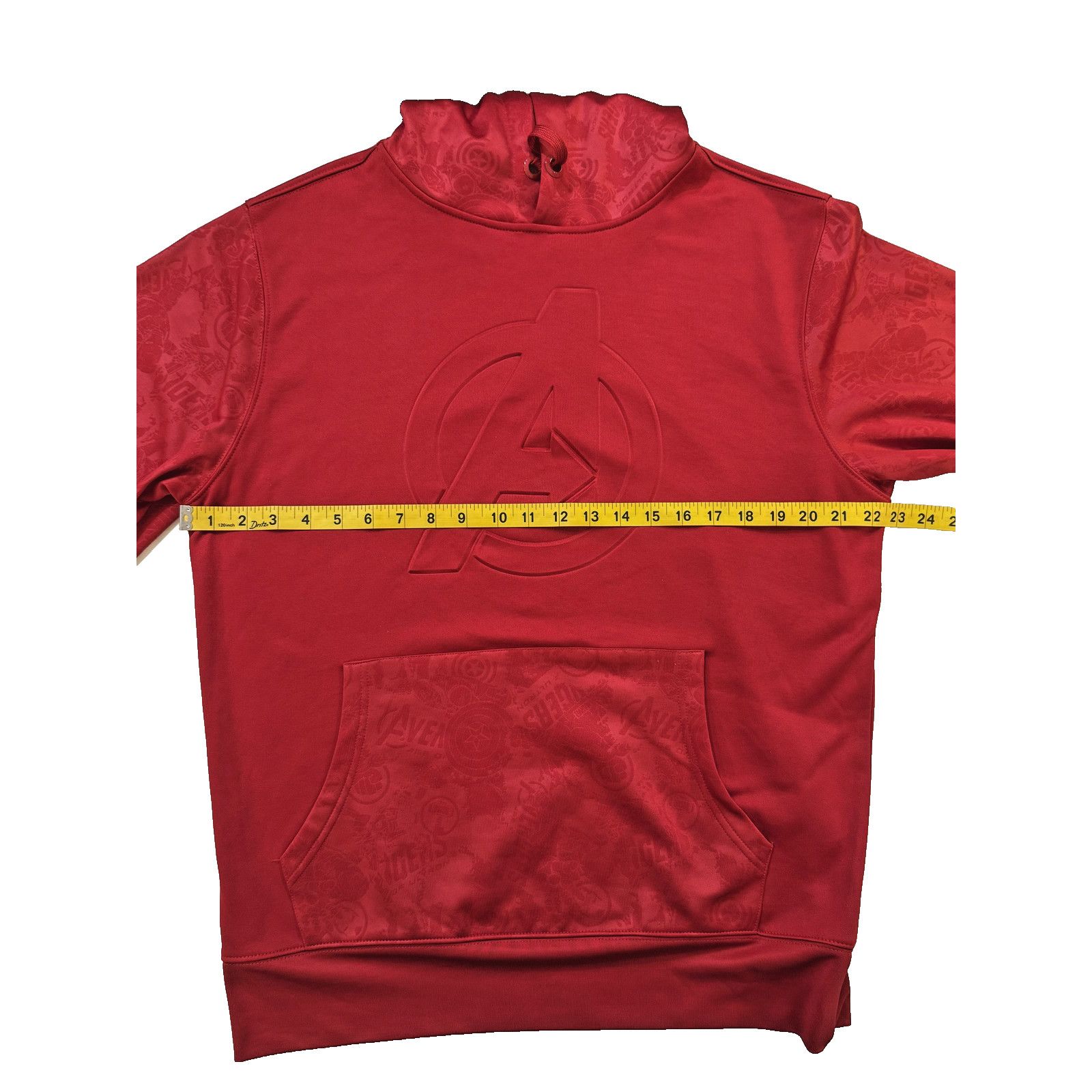 Marvel Comics Marvel Avengers Hoodie Mens LG Red Embossed Pullover Size US L / EU 52-54 / 3 - 6 Thumbnail