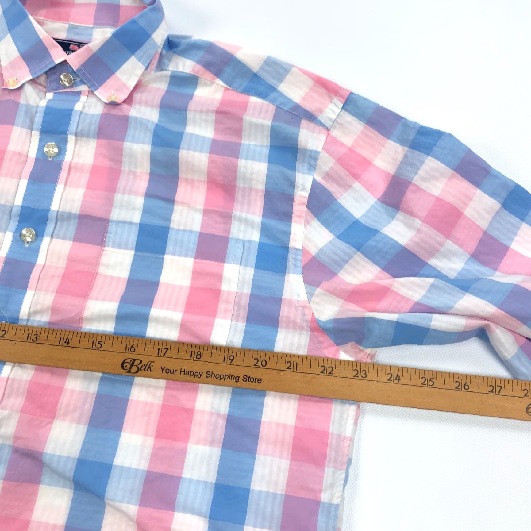 Vineyard Vines Vineyard Vines Shirt Mens Large Murray Blue Pink Check Long Sleeve Button Up Size US L / EU 52-54 / 3 - 6 Thumbnail