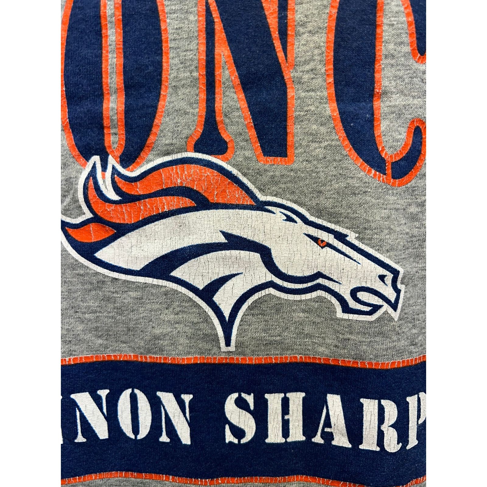 NFL Vintage Shannon Sharpe Denver Broncos Shirt #84 Tee Worn 90s Size US L / EU 52-54 / 3 - 4 Thumbnail
