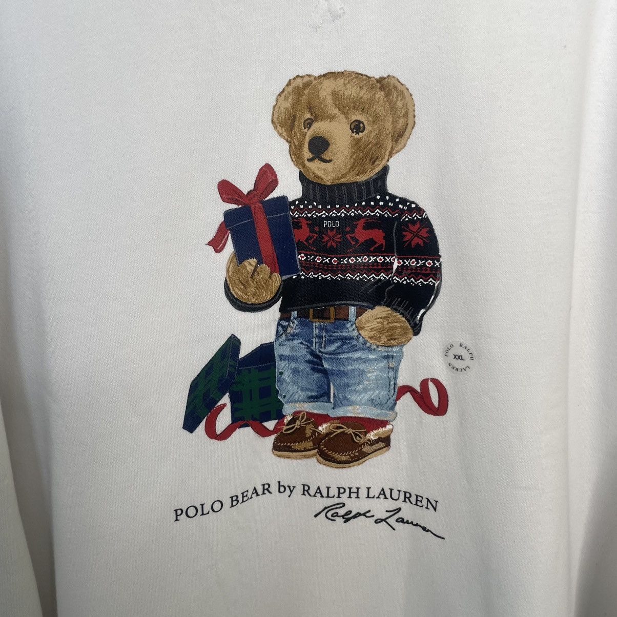 Polo Ralph Lauren Polo Ralph Lauren Holiday Gift Bear Sweatshirt White XXL Size US XXL / EU 58 / 5 - 2 Thumbnail