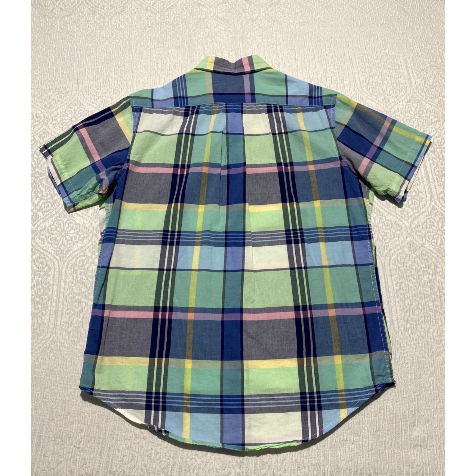 Vintage US Polo Assn Shirt Mens Medium Green Blue Plaid Short Sleeve Button Down Size US M / EU 48-50 / 2 - 2 Thumbnail