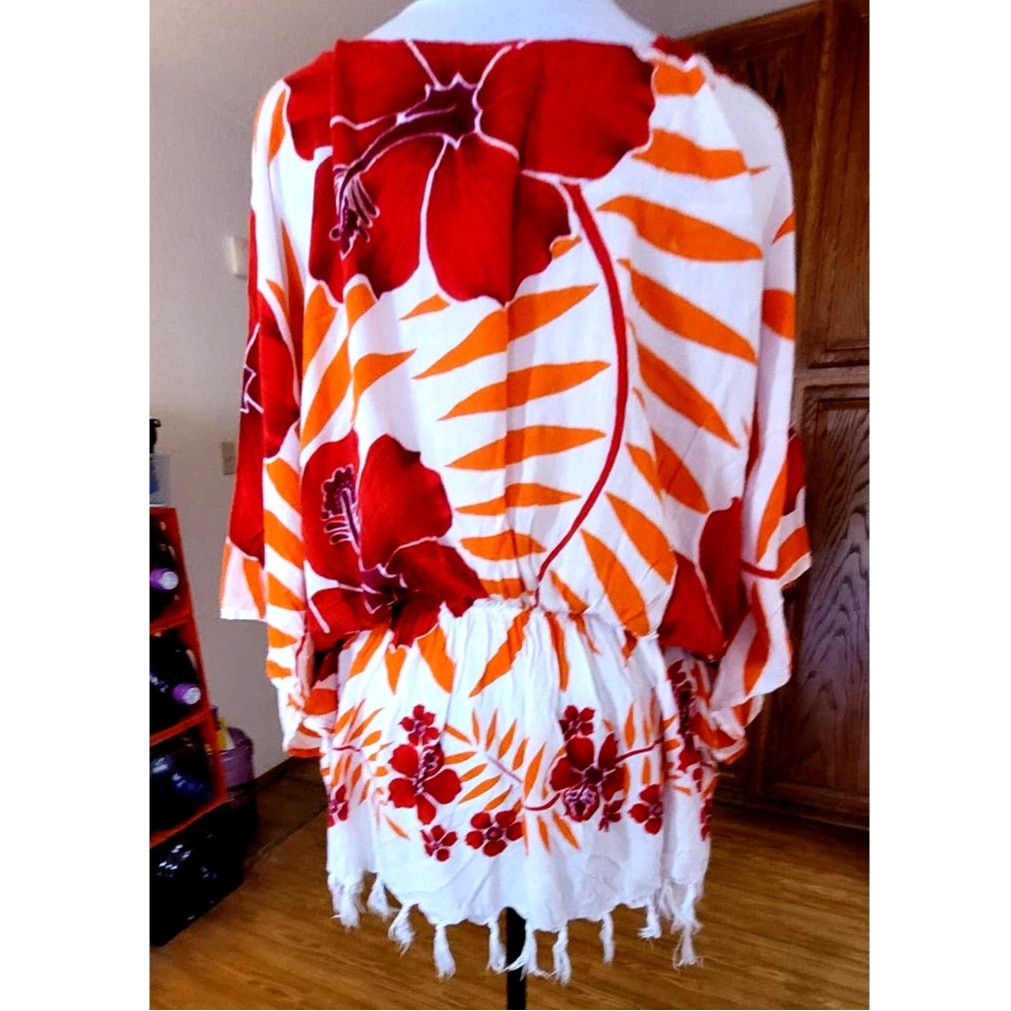 Other O.K. MIKE Womens Top One Size Hippie Fringe Batik Size ONE SIZE - 8 Thumbnail