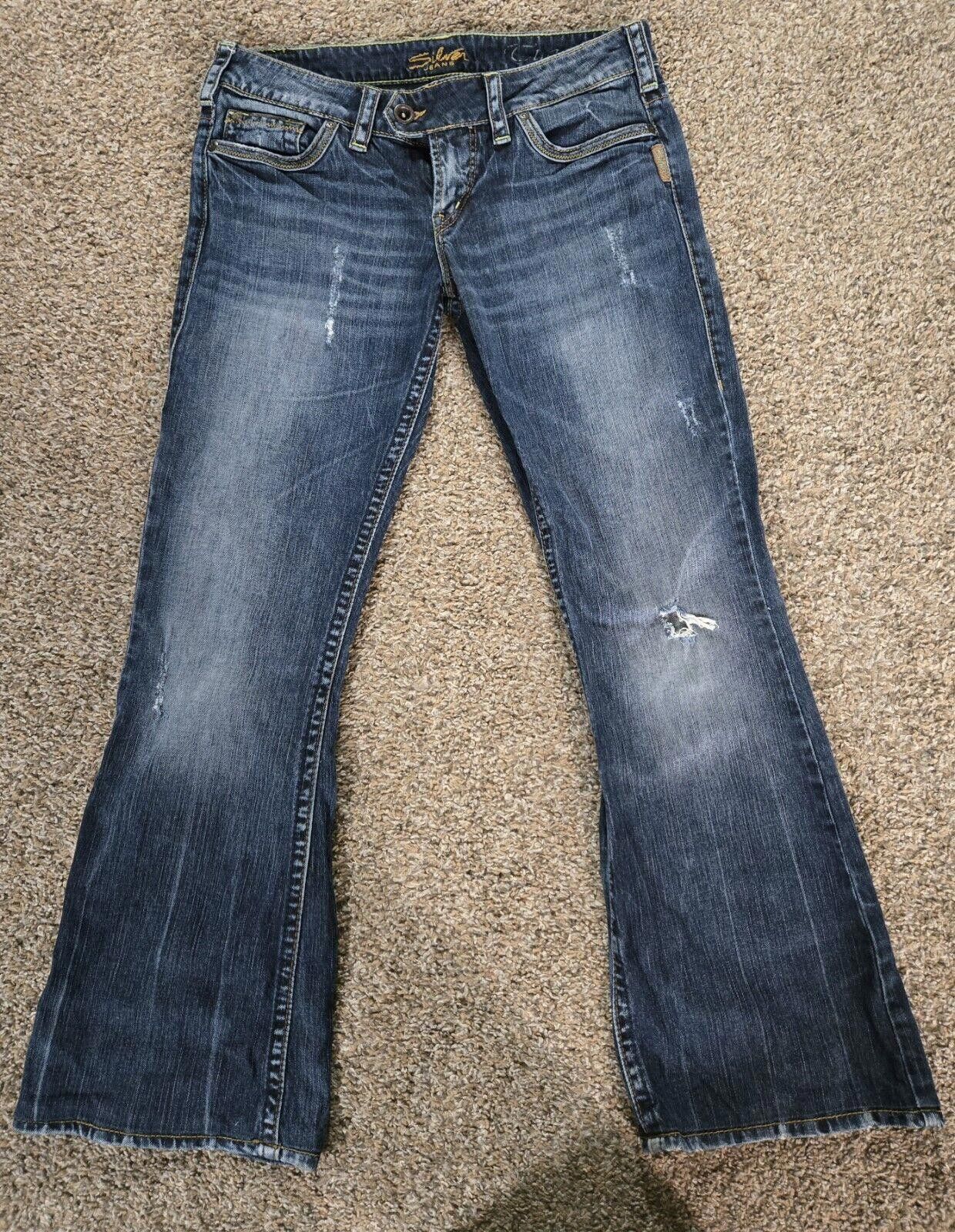 Designer Womens Silver Tuesday Distressed Jean Size W29/31 *tailored* Size 29" - 1 Thumbnail