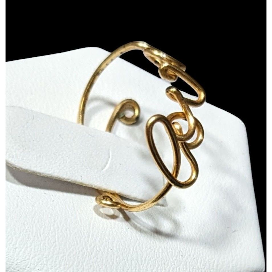 Handmade Handmade Love Wire Wrap Gold Tone Wire Ring Size ONE SIZE - 2 Thumbnail