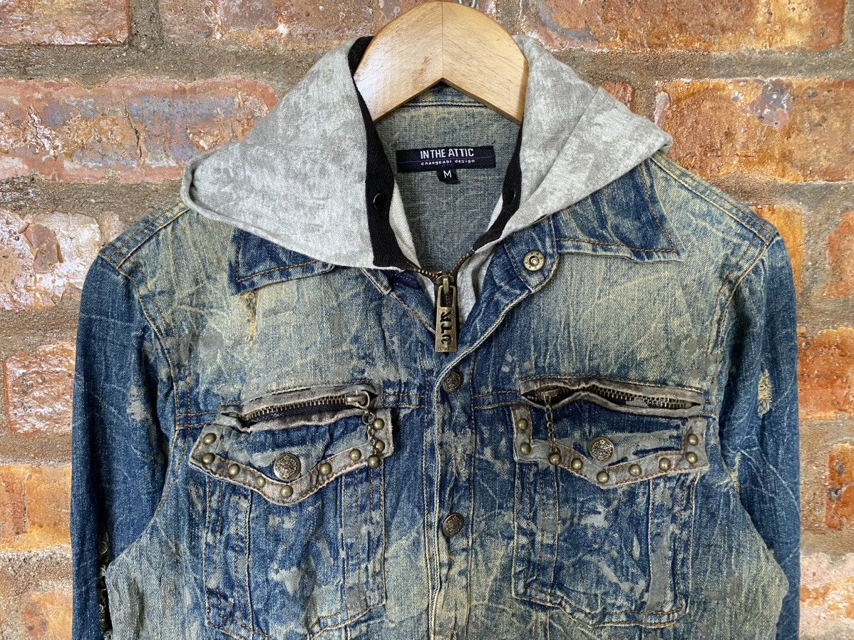 In The Attic Distressed mud wash zipper hoodie Punk button up Size US M / EU 48-50 / 2 - 5 Thumbnail