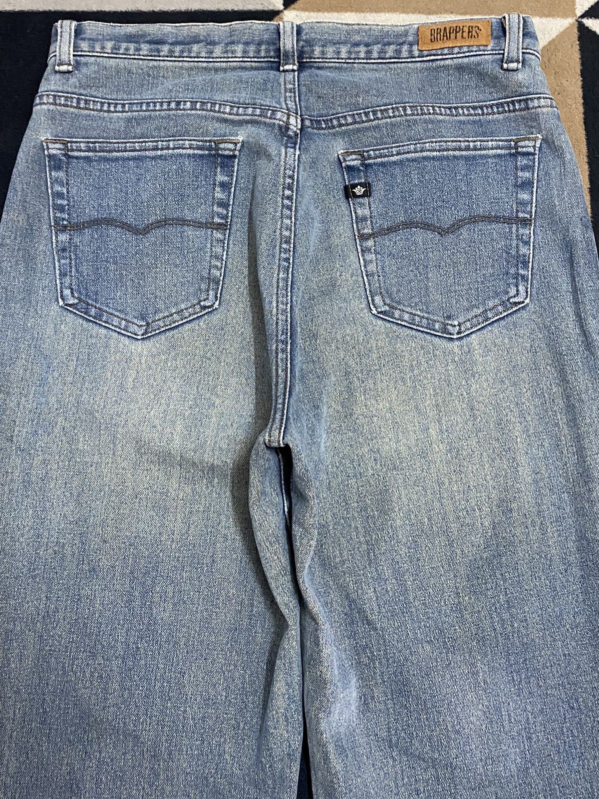 Japanese Brand Vintage Japanese Brappers Blue Wash Distressed Loose Jeans Size US 29 - 4 Thumbnail