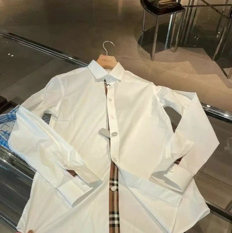Burberry Summer Logo White Cotton Long Sleeve Shirt