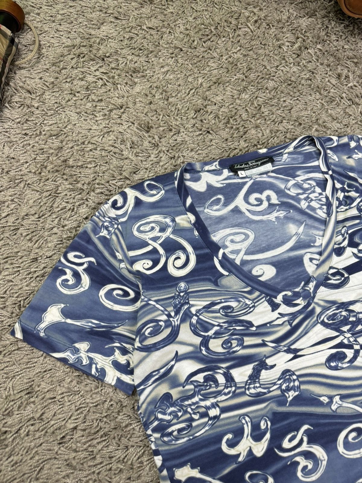 Salvatore Ferragamo × Vintage Rare blouses shirt Salvatore Ferragamo original luxury item Size L / US 10 / IT 46 - 2 Thumbnail