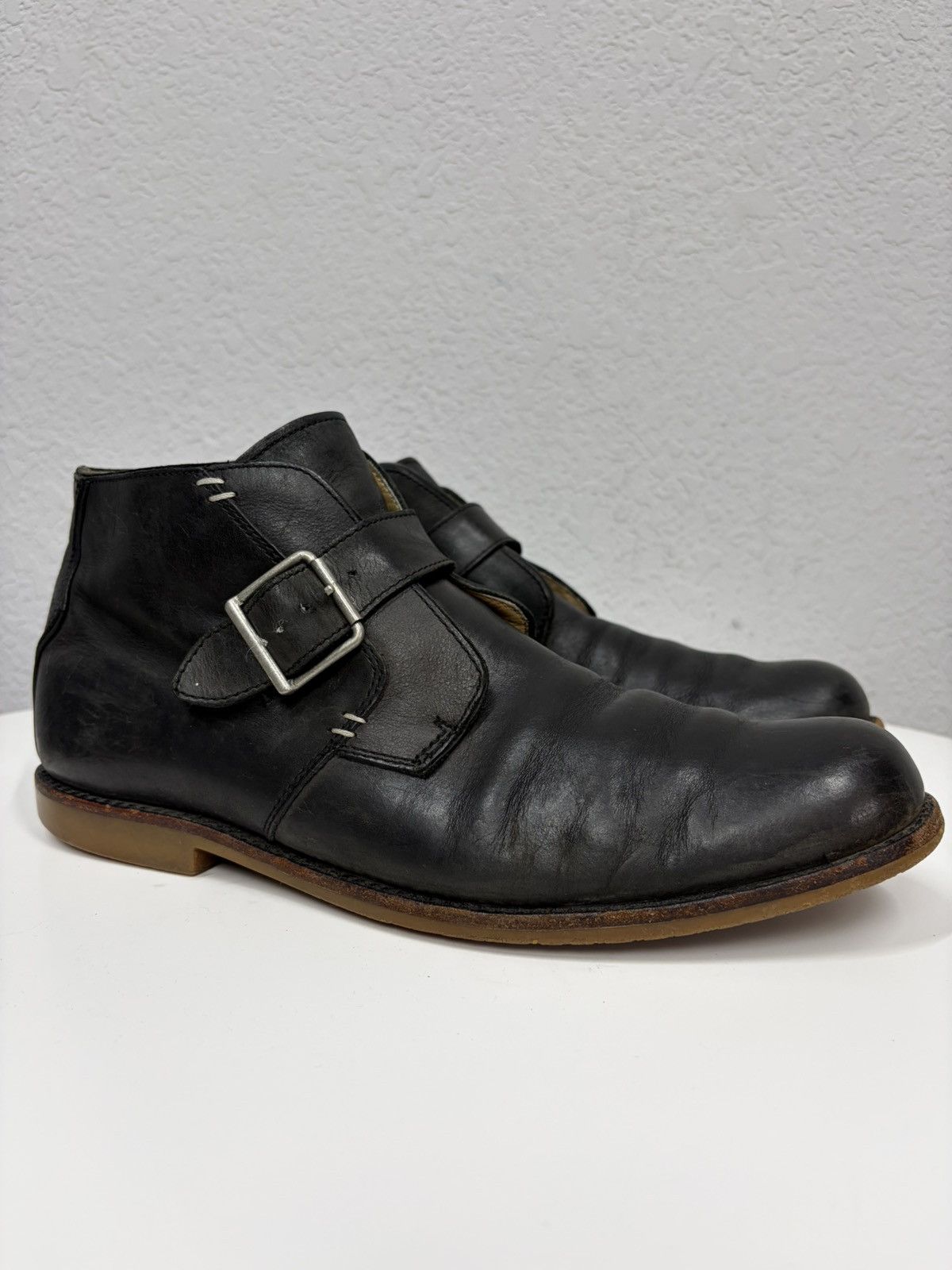Hedi Slimane VTG Brown Leather Buckle Boots Carol Christian Poell Style Size US 12 / EU 45 - 4 Thumbnail