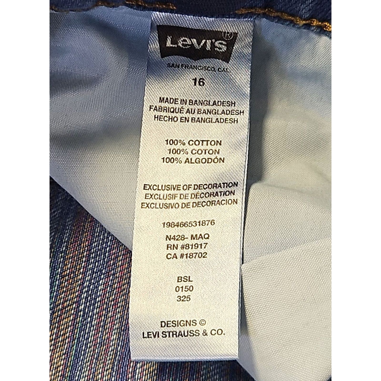 Levi's Levi's Jeans Womens 16 Wide Leg 100% Cotton Distressed 90s Y2K Blue Size 38" / US 16 / IT 52 - 5 Thumbnail