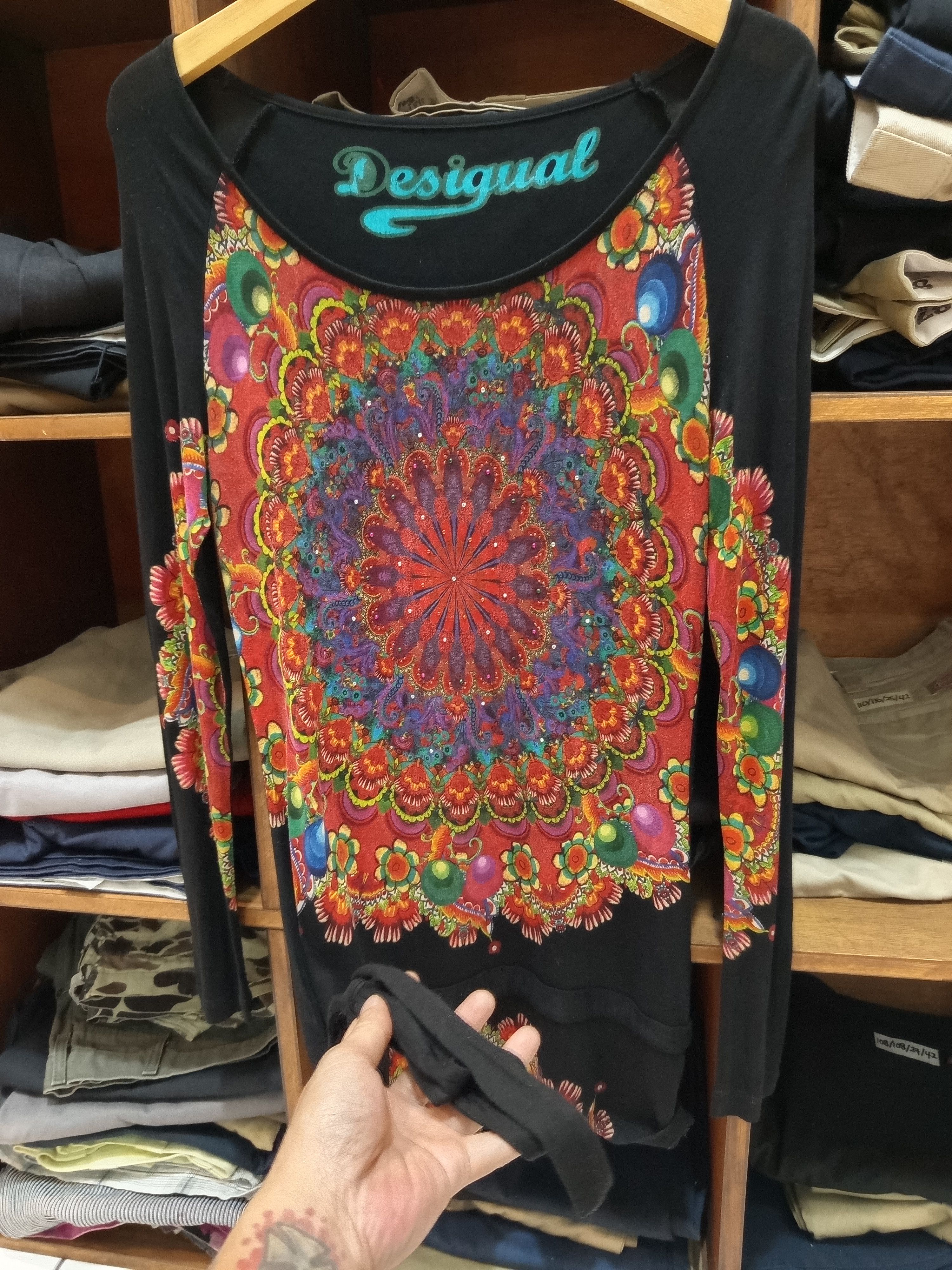 Desigual Desigual Mandala Print Long Sleeve Top Size S / US 4 / IT 40 - 2 Thumbnail