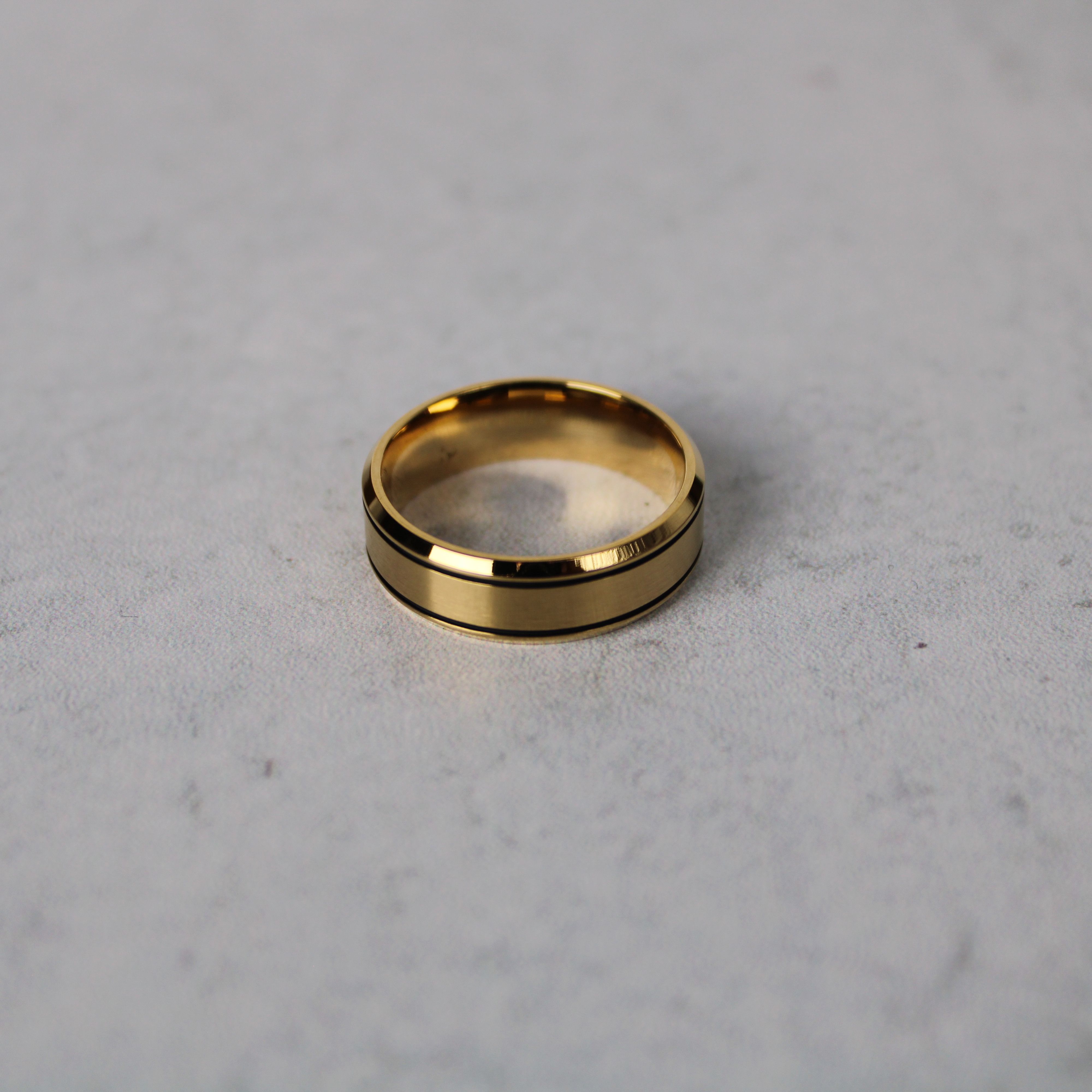 Jewelry Gold Stripe Band Ring Size 10 US Size ONE SIZE - 4 Thumbnail