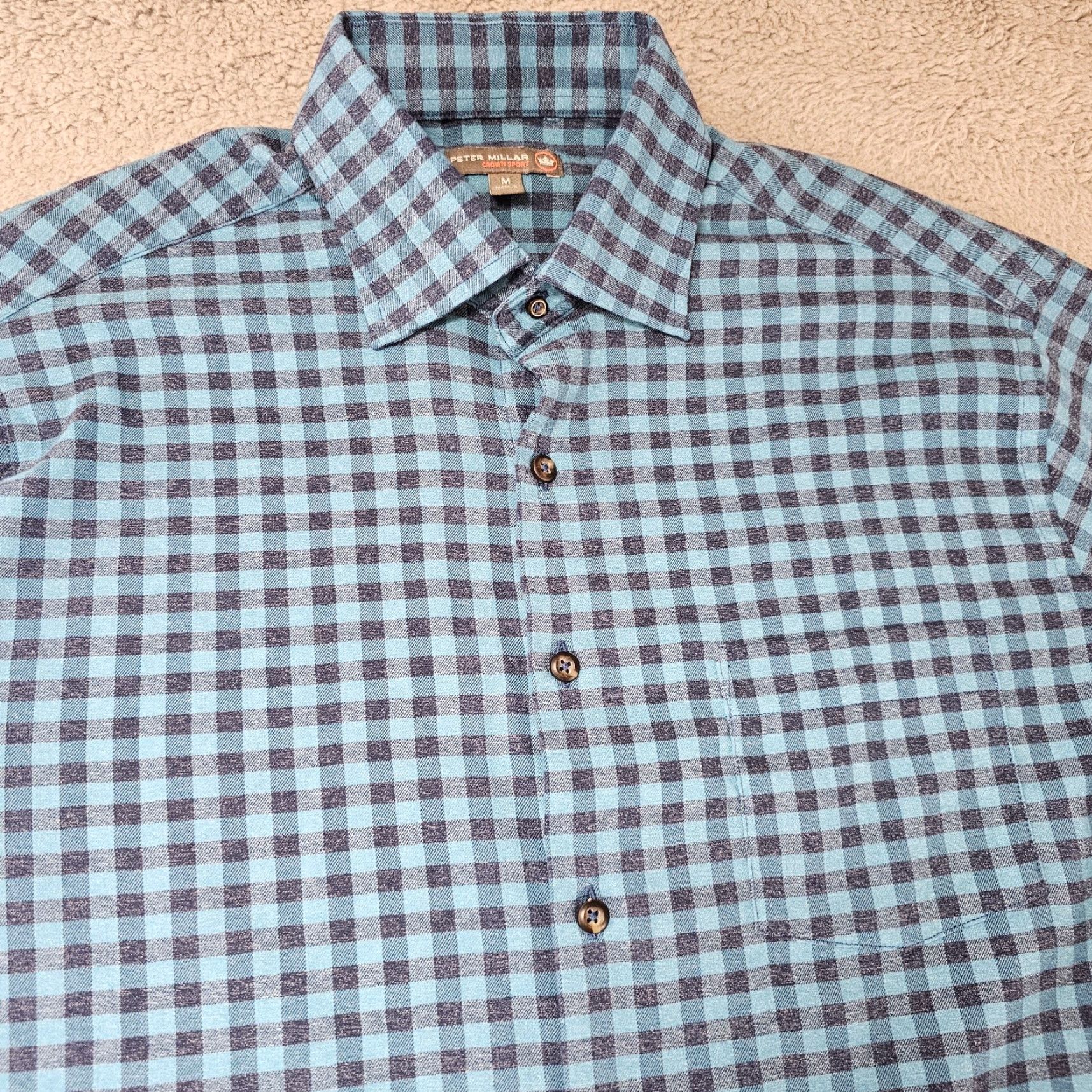 Peter Millar Peter Millar Crown Sport Shirt Mens Size Medium Blue Gingham Check Button-Up Size US M / EU 48-50 / 2 - 2 Thumbnail