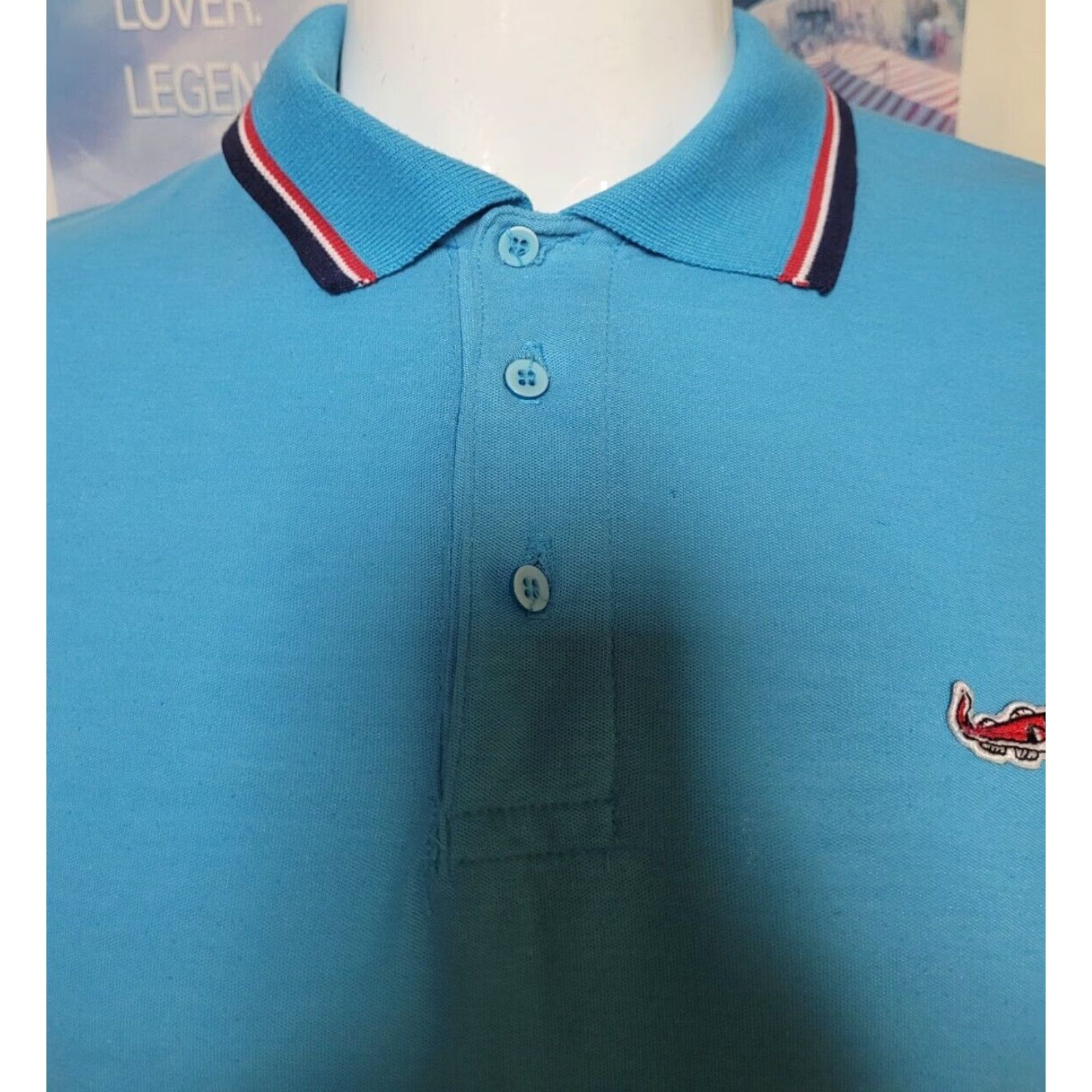 Baracuta VINTAGE Baracuta Polo Shirt XL Blue Men Polo 70s Fish Golf Short Sleeve XL Blue Size US XL / EU 56 / 4 - 3 Thumbnail