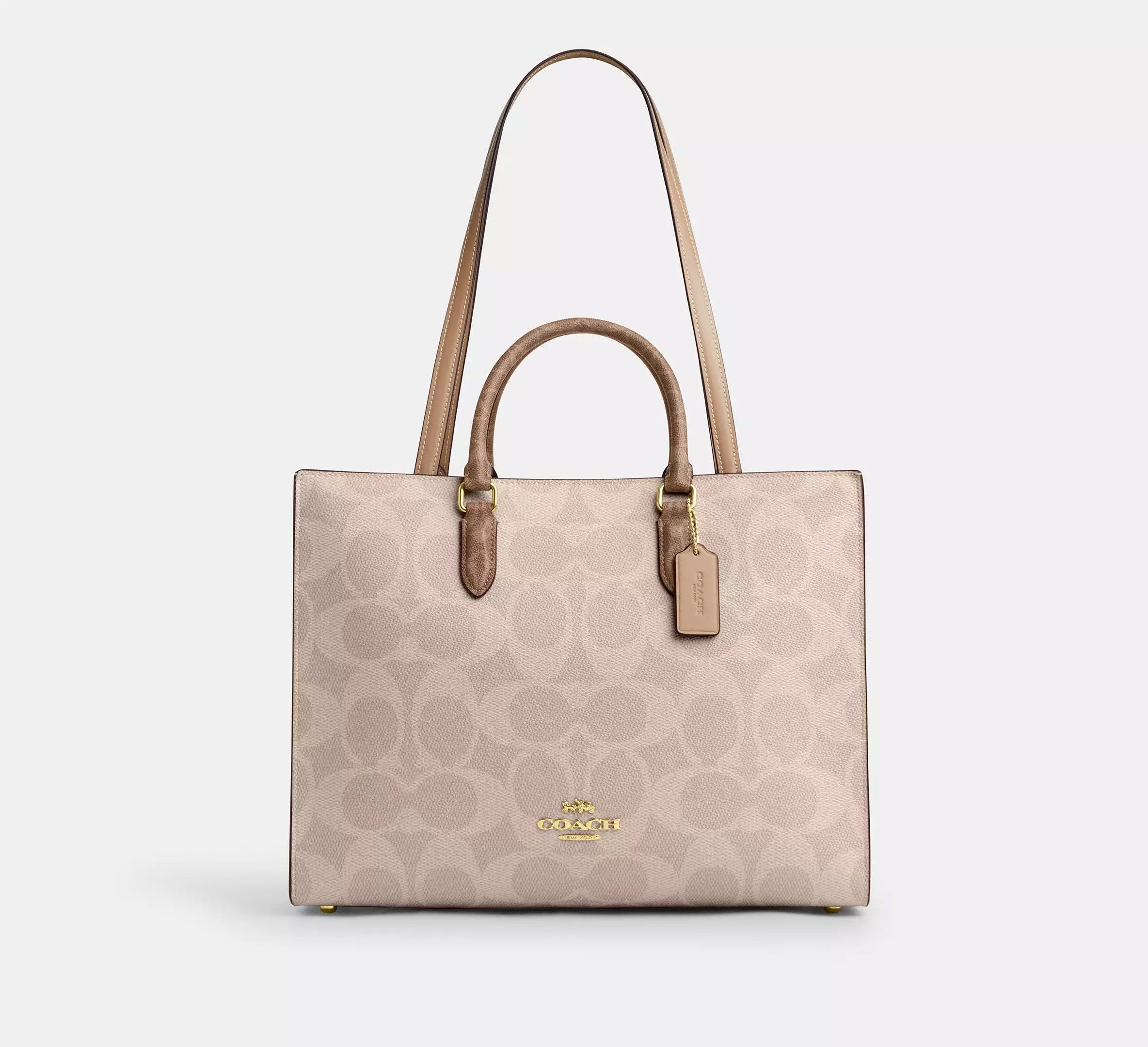 Coach Maggie Tote Bag In Blocked Signature Canvas CY677 Size ONE SIZE - 8 Thumbnail
