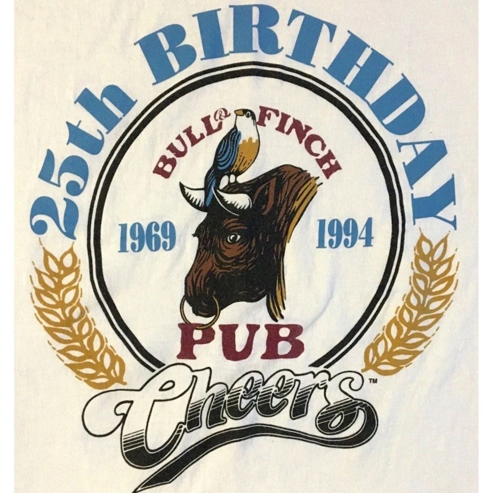 Vintage VINTAGE Cheers TV Show Bull Finch Pub Promo Shirt L Bar Funny Sitcom Boston 90s White Mens L Shirt Size US L / EU 52-54 / 3 - 2 Thumbnail
