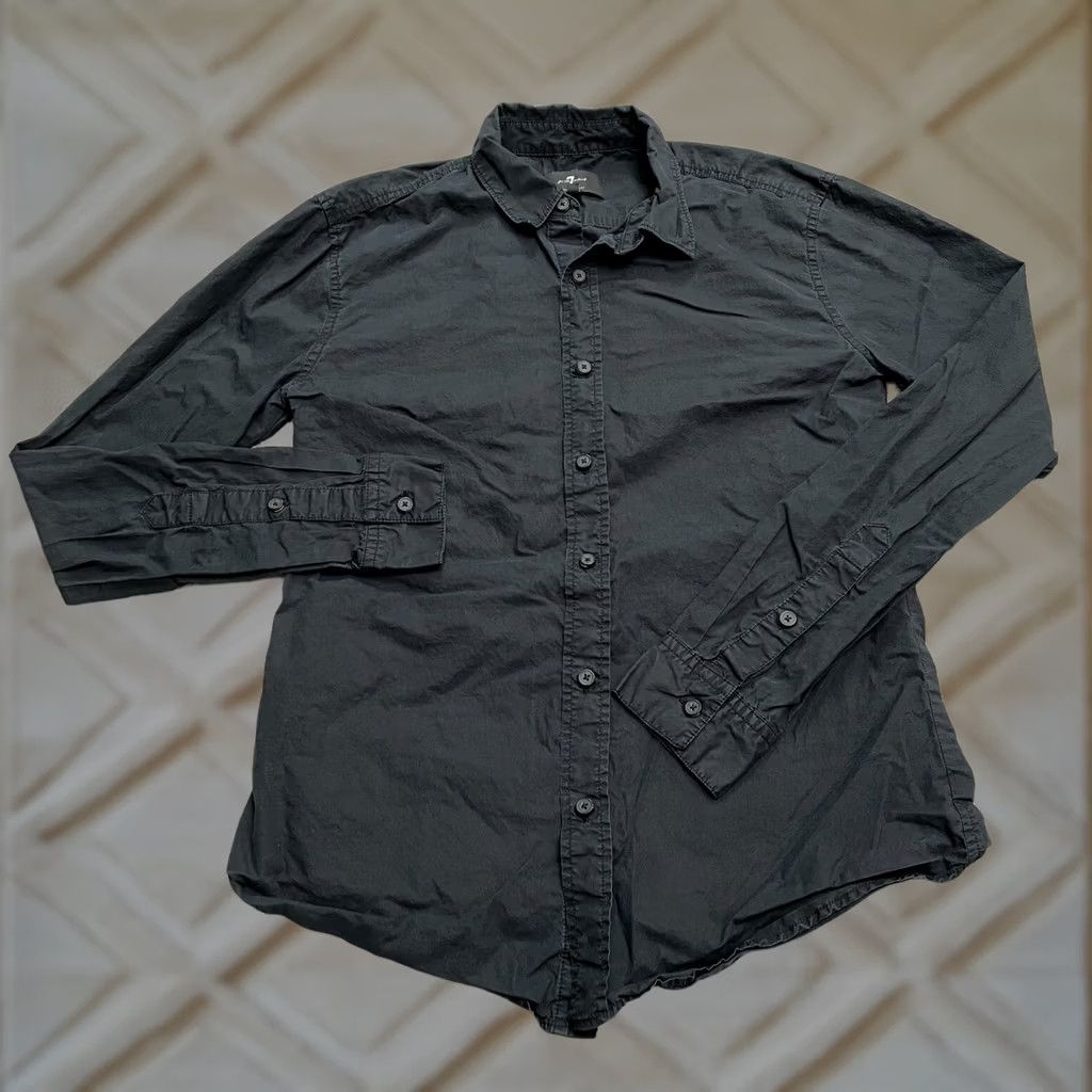 7 For All Mankind 7 For All Mankind Button-Up Shirt Womens Small Black Long Sleeve Top Size S / US 4 / IT 40 - 1 Thumbnail