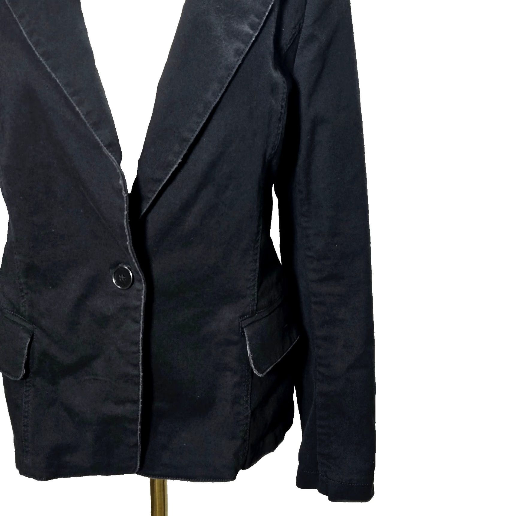 Vintage VINTAGE Peyton Jensen Blazer Womens One Button Gray Size Medium Cropped Jacket Coat Size M / US 6-8 / IT 42-44 - 5 Thumbnail