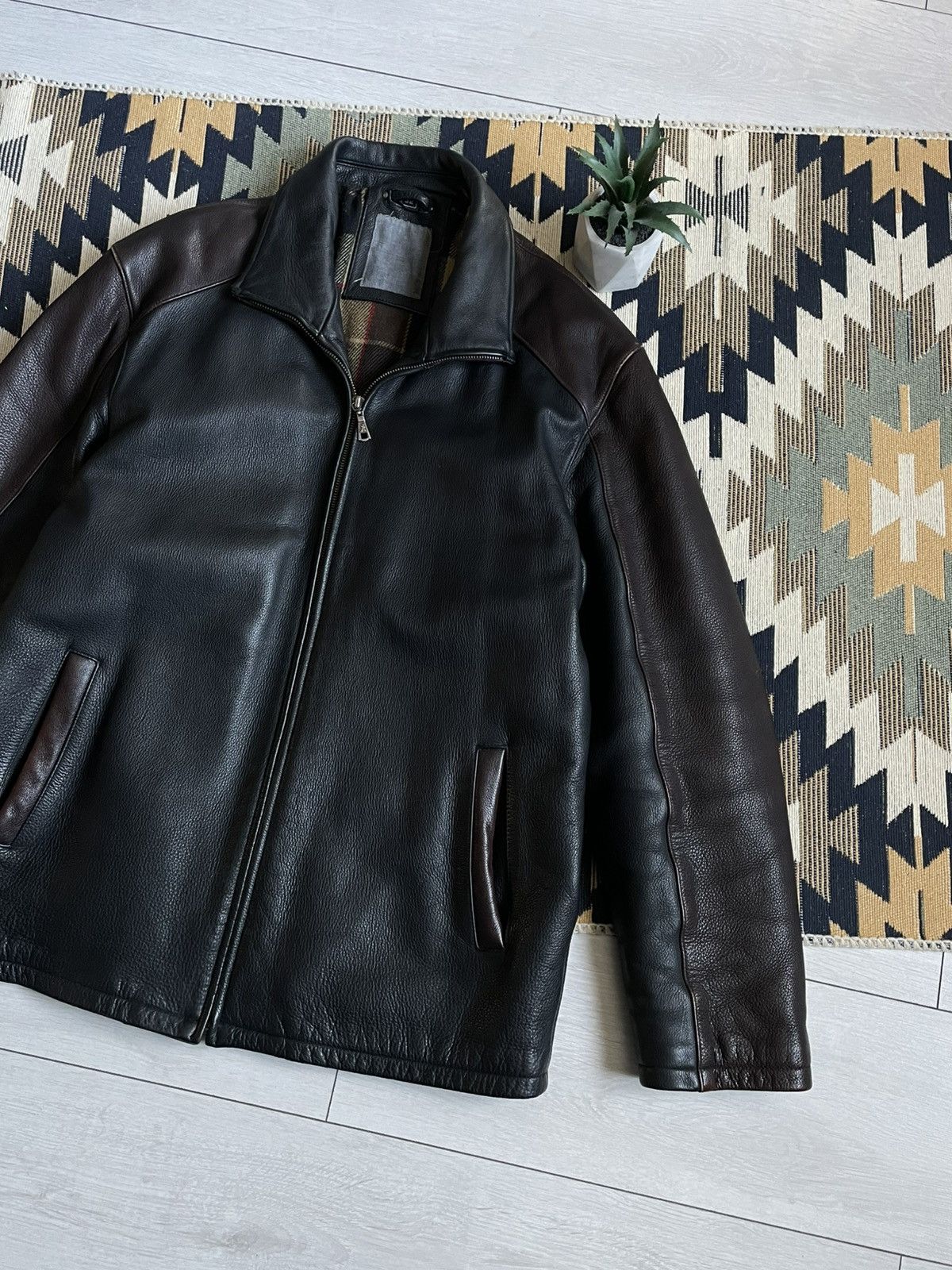 Vintage Vintage 90’s Real Leather Aviator Jacket Size US L / EU 52-54 / 3 - 3 Thumbnail