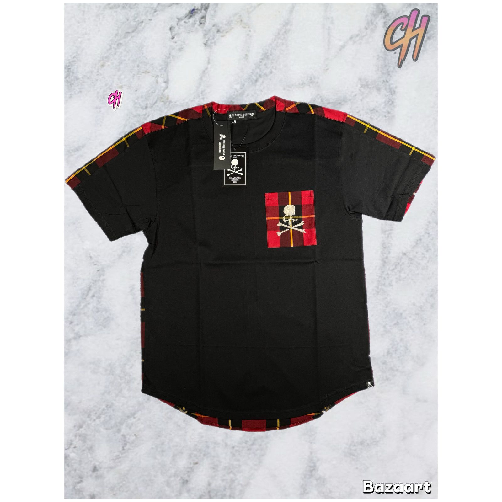 Mastermind Japan Mastermind Vs. Bape Red 2-Color Check T-Shirt Size Small Size US S / EU 44-46 / 1 - 1 Thumbnail