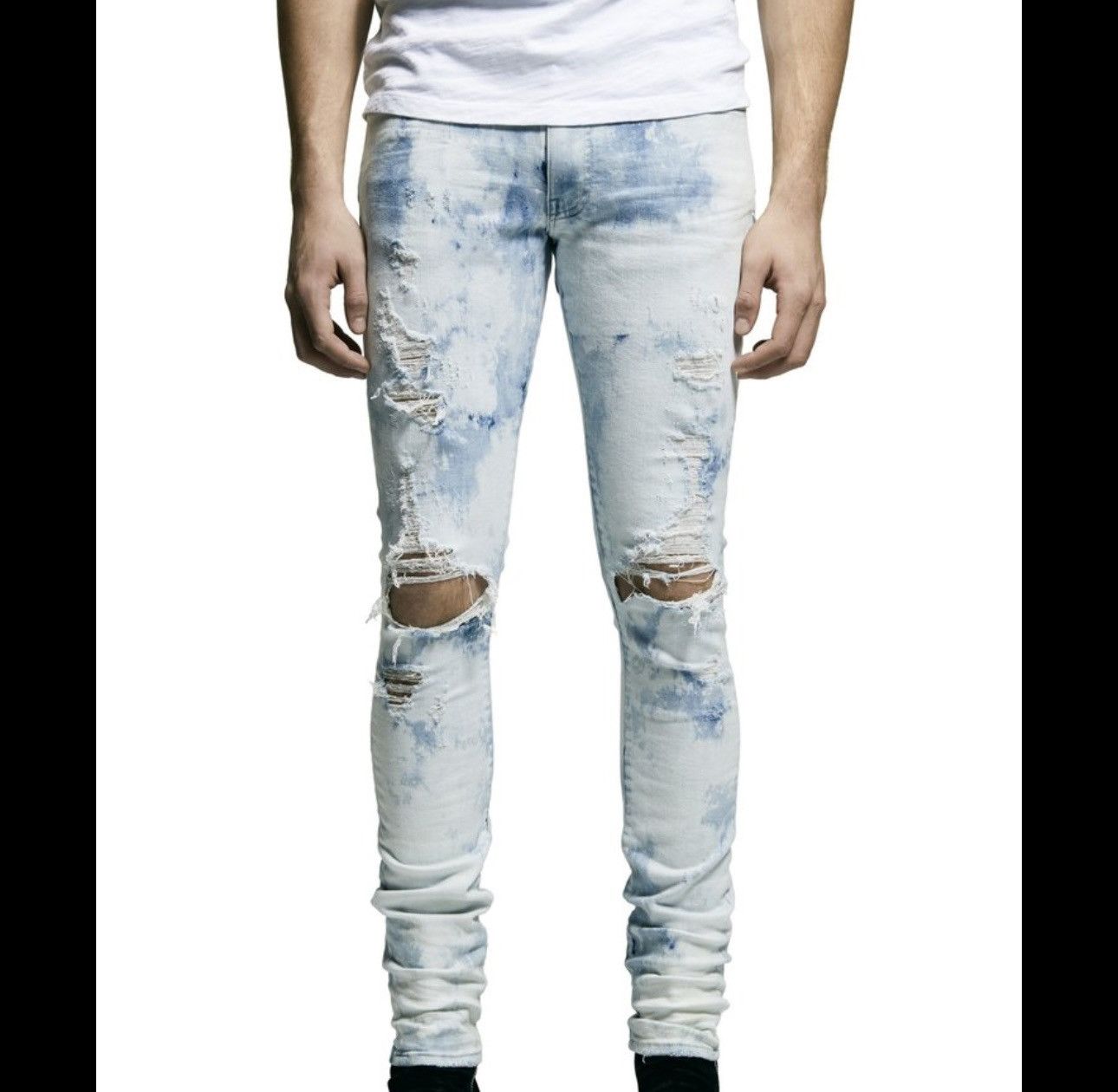Amiri Trashed Cloud Indigo Jeans Amiri Sz 32 Size US 32 / EU 48 - 2 Thumbnail