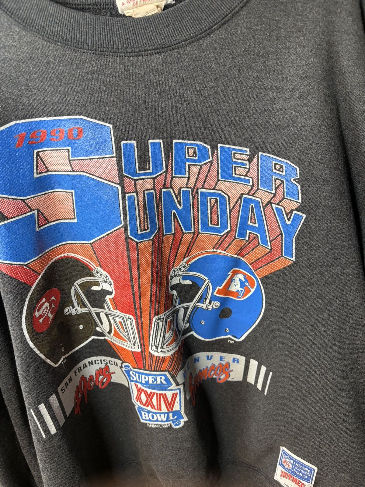NFL × Nutmeg × Vintage Nutmeg 1990 Super Bowl 49rs vs broncos Crewneck sweatshirt Size US XL / EU 56 / 4 - 2 Thumbnail