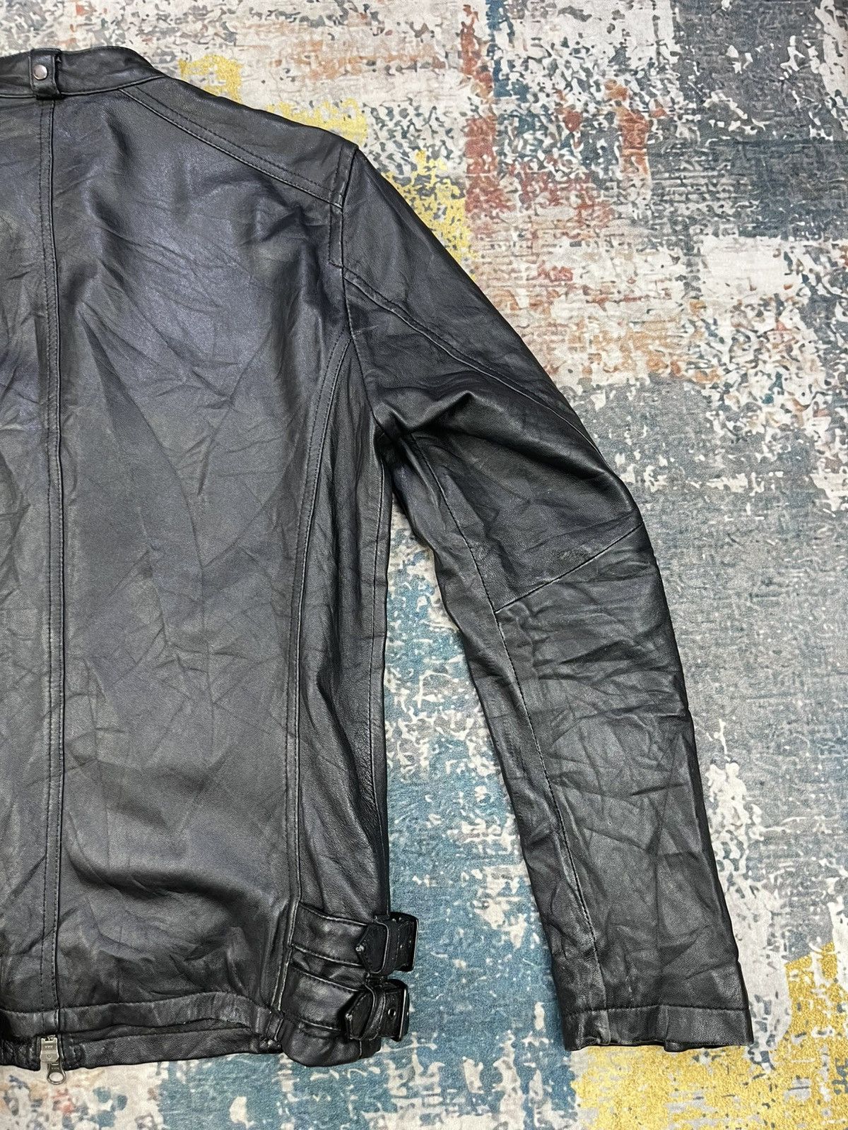 JACKROSE Jackrose Black Leather Half Belted Rider Jacket Size US S / EU 44-46 / 1 - 6 Thumbnail