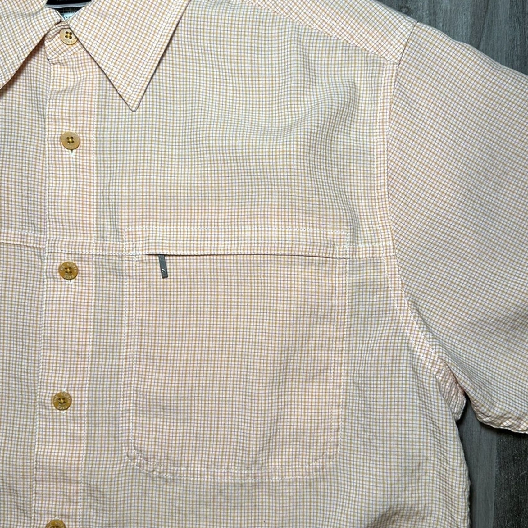 The North Face The North Face Modal Blend Short Sleeve Button Down M Men Gold 70% Modal 30% Polyester Shirt Mens Short Sleeve Casual Plaid 90s? Size US 31 - 6 Thumbnail