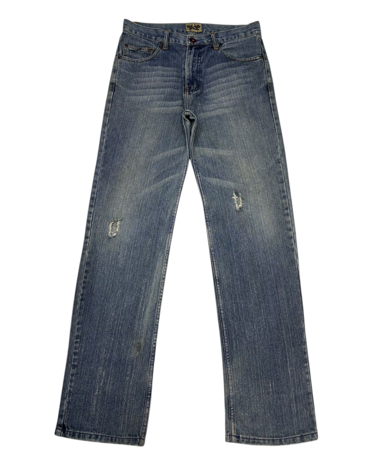 Hysteric Glamour NYLAUS CLOTHING LOOSE FIT DISTRESSED DENIM JEANS Size US 32 / EU 48 - 1 Thumbnail
