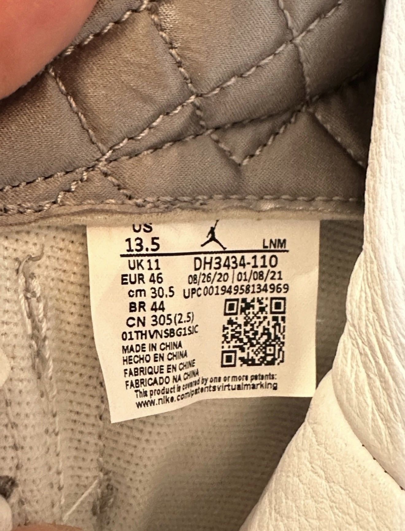 A Ma Maniere × Jordan Brand A Ma Maniere Air Jordan 3 White Grey Violet Ore W 13.5 M 12 Size US 12 / EU 45 - 10 Thumbnail