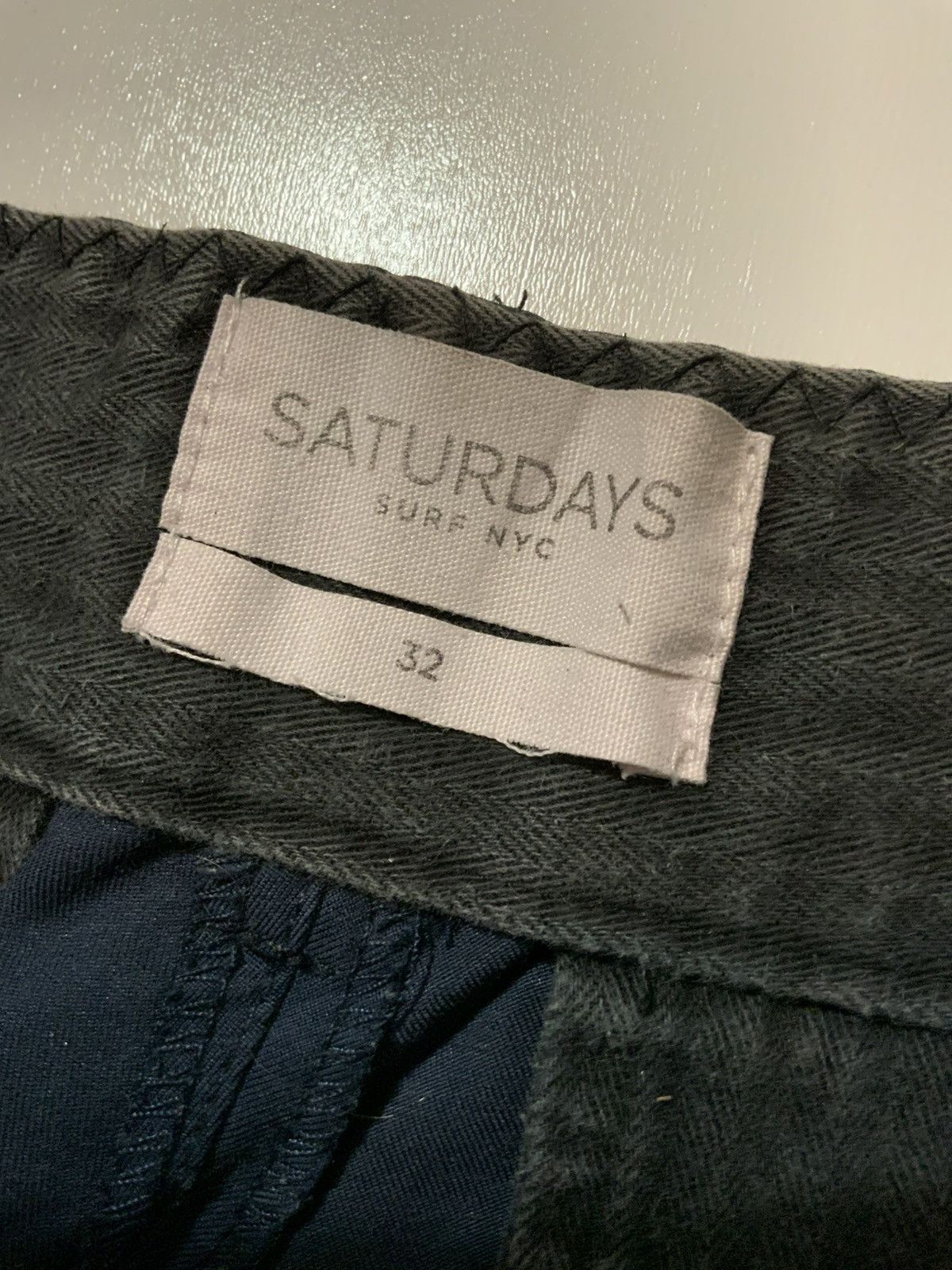Saturdays NYC Saturdays Surf NYC Navy Blue Flat Front Cotton Chino Shorts Size US 32 / EU 48 - 4 Thumbnail