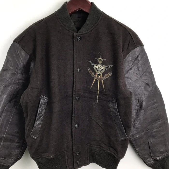 Japanese Brand × Krizia Uomo SY0112 VTG MEN TENORAS X UOMO LEATHER SLEEVE VARSITY JACKET Size US M / EU 48-50 / 2 - 3 Thumbnail