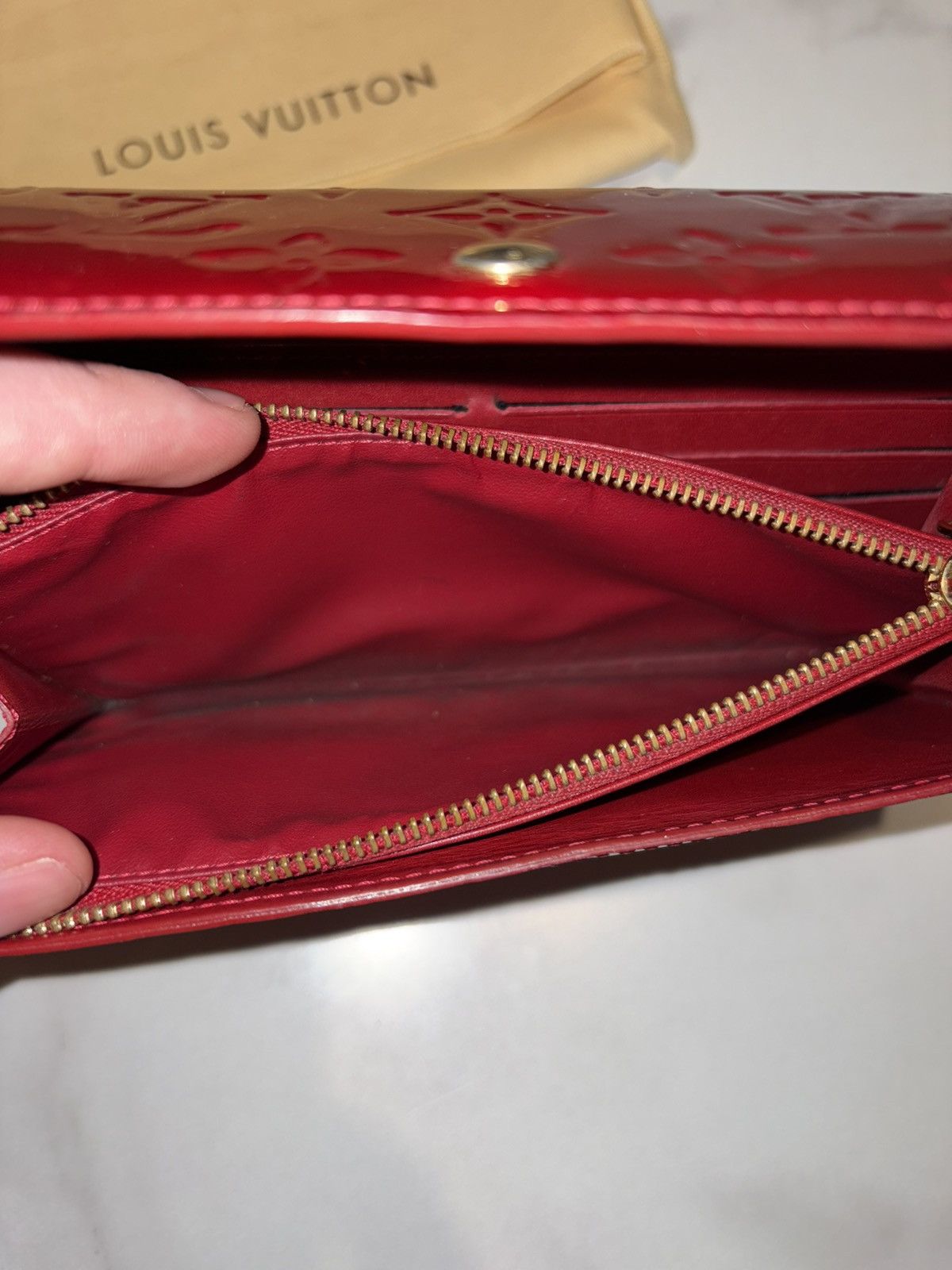 Louis Vuitton Red Louis Vuitton Vernis Long Wallet Size ONE SIZE - 5 Thumbnail