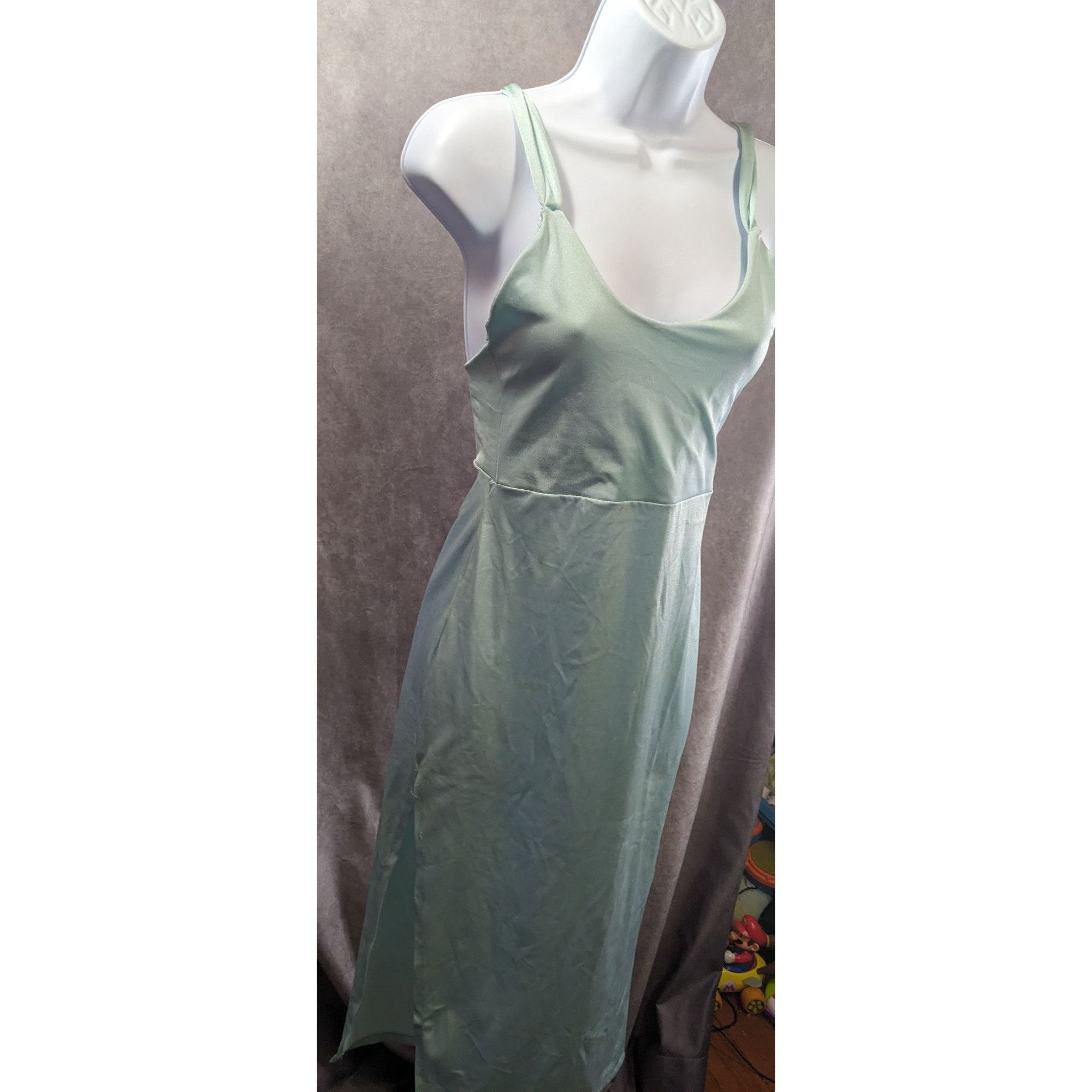Other Vintage Light Blue Slip Dress Nightgown With Strappy Open Ba Size ONE SIZE - 5 Thumbnail
