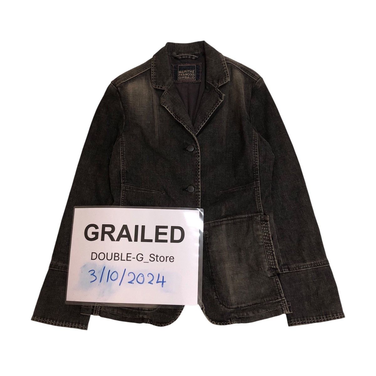 📌Cropped Chore Biker Jacket Denim Marithe Francois Girbaud