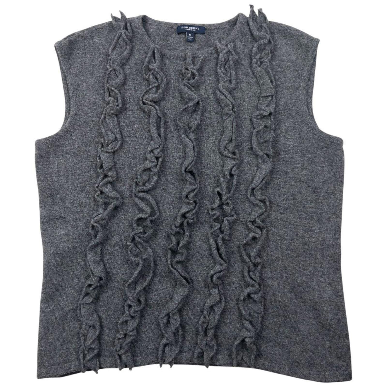 Burberry Vintage 2000s Burberry Wool Ruffle Top Womens Size M Size M / US 6-8 / IT 42-44 - 1 Thumbnail
