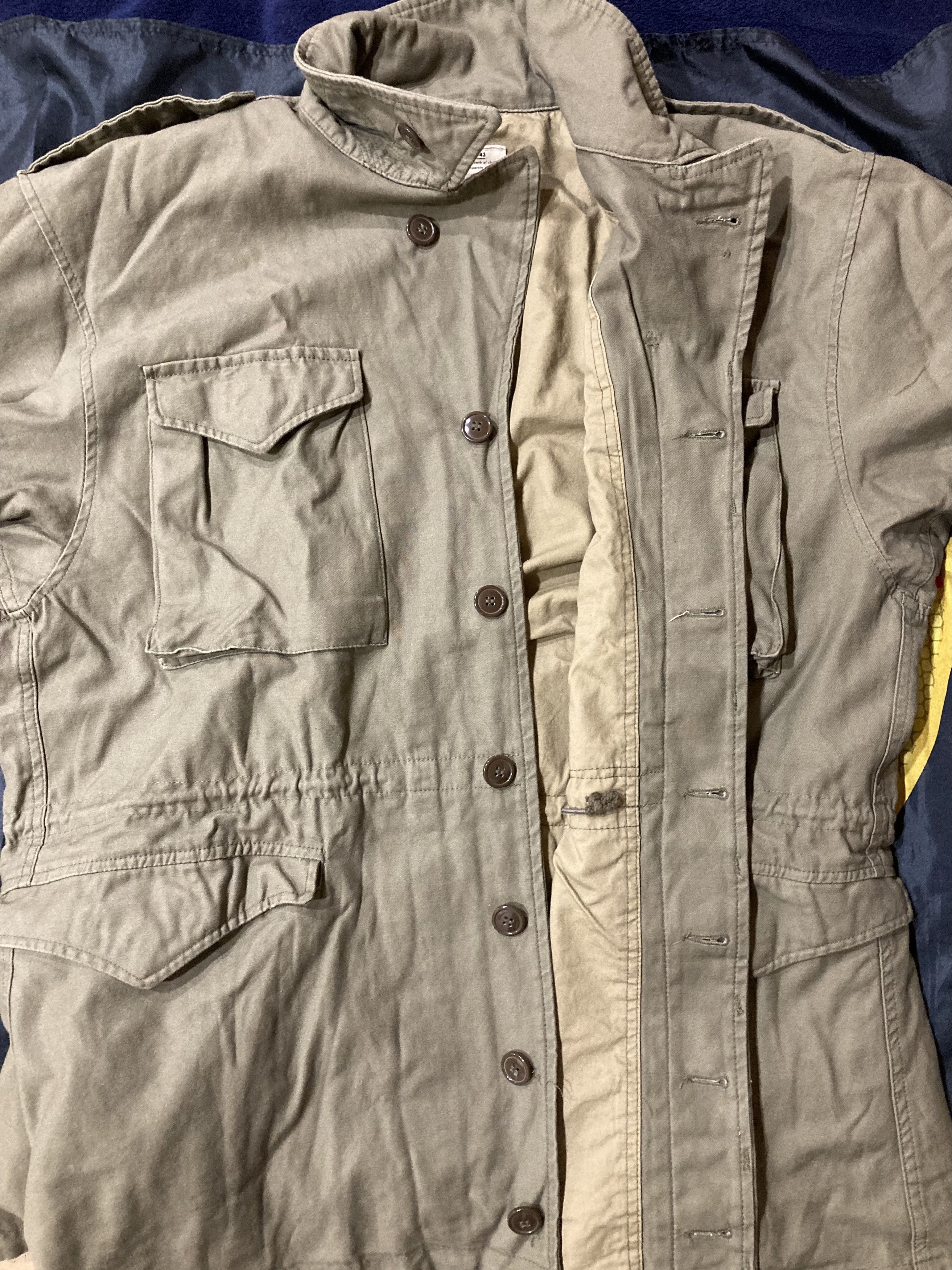 Vintage WWII US Army Reproduction M-43 Combat Uniform Field Jacket Size US XXL / EU 58 / 5 - 6 Thumbnail