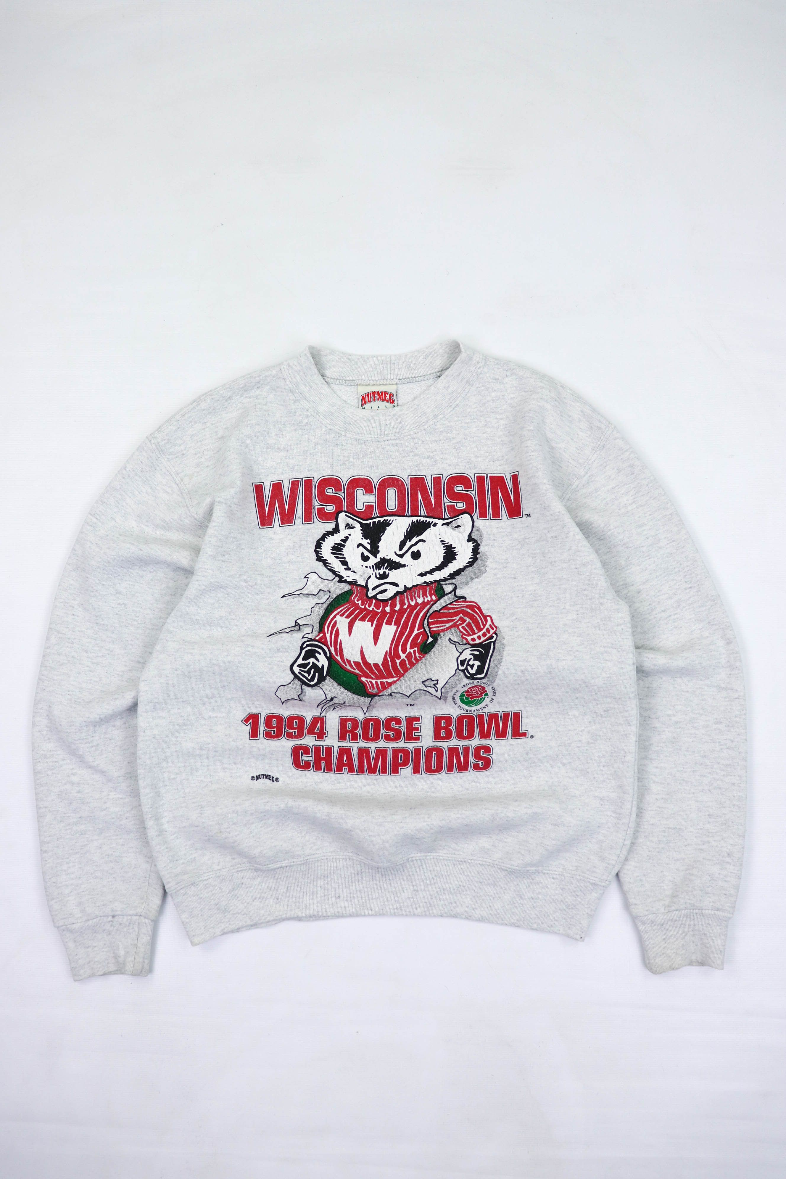 Made In Usa Nutmeg Mills Vintage Nutmeg Mills 90s Vintage WISCONSIN 1994 Rose Bowl Sweatshirt Grailed