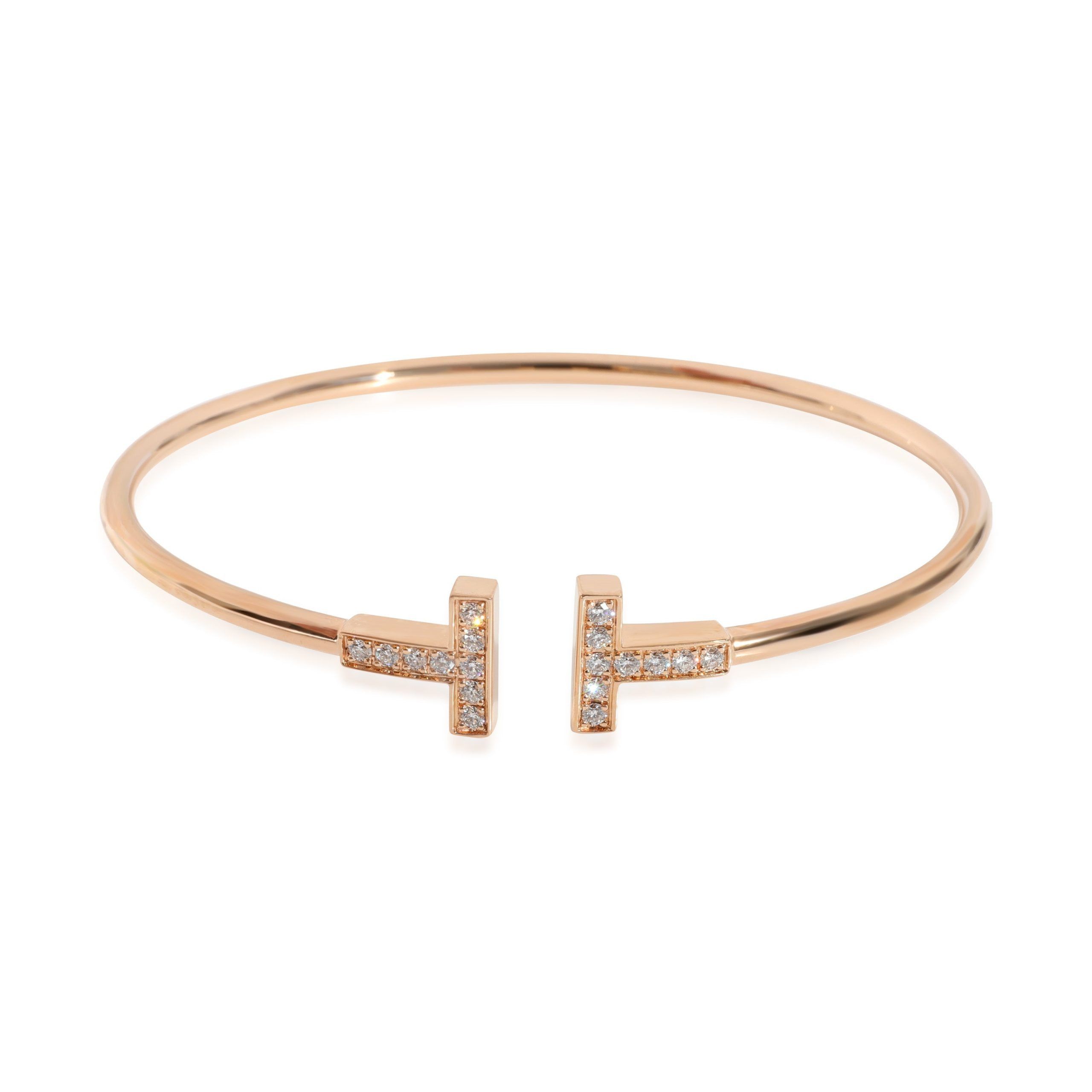 Tiffany & Co. Tiffany & Co. Tiffany T Diamond Bracelet in 18k Rose Gold 0.24 CTW Size ONE SIZE - 1 Thumbnail