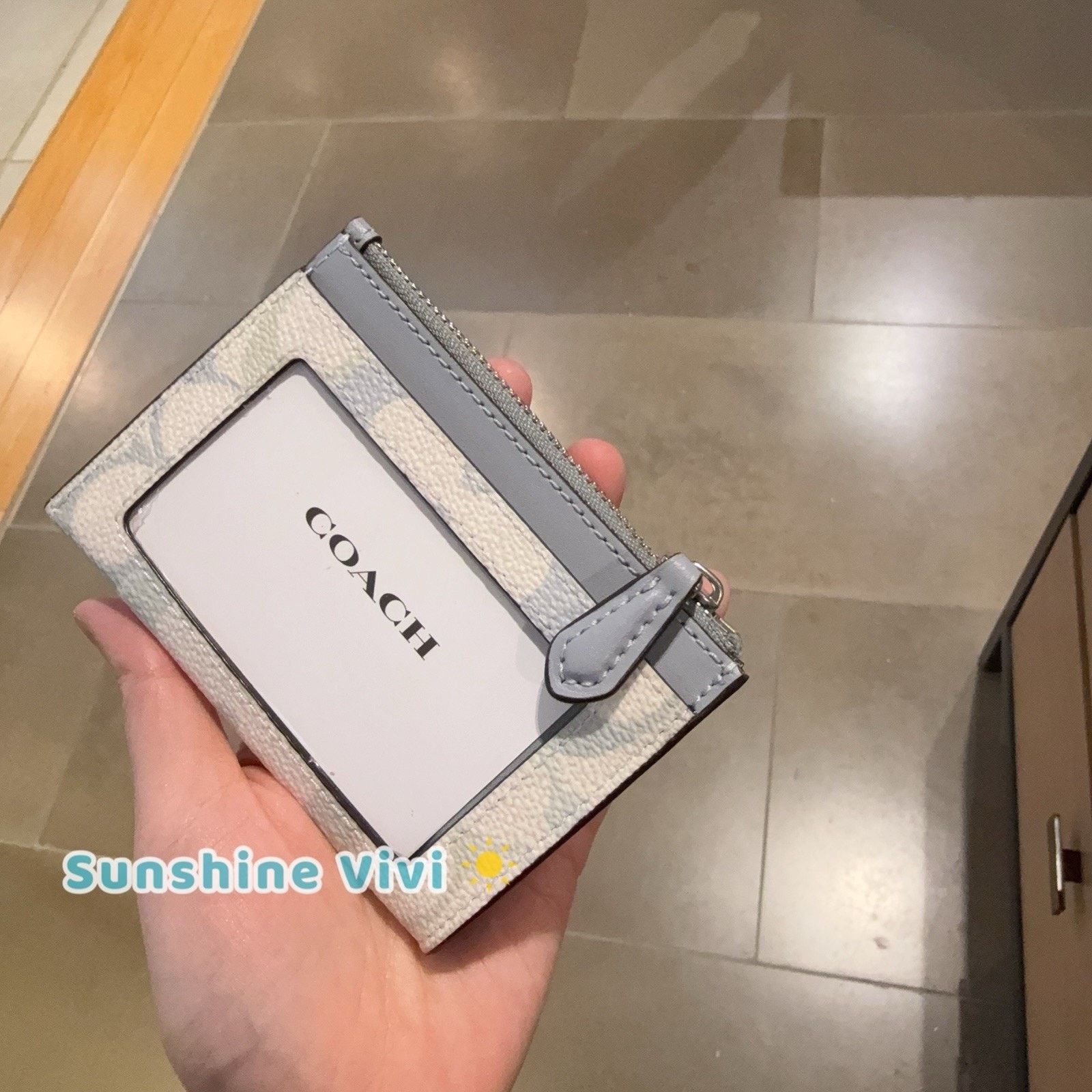 Coach NWT Coach Mini Skinny Id Case Pretty CEC49 Silver/Chalk/Blue Size ONE SIZE - 2 Thumbnail