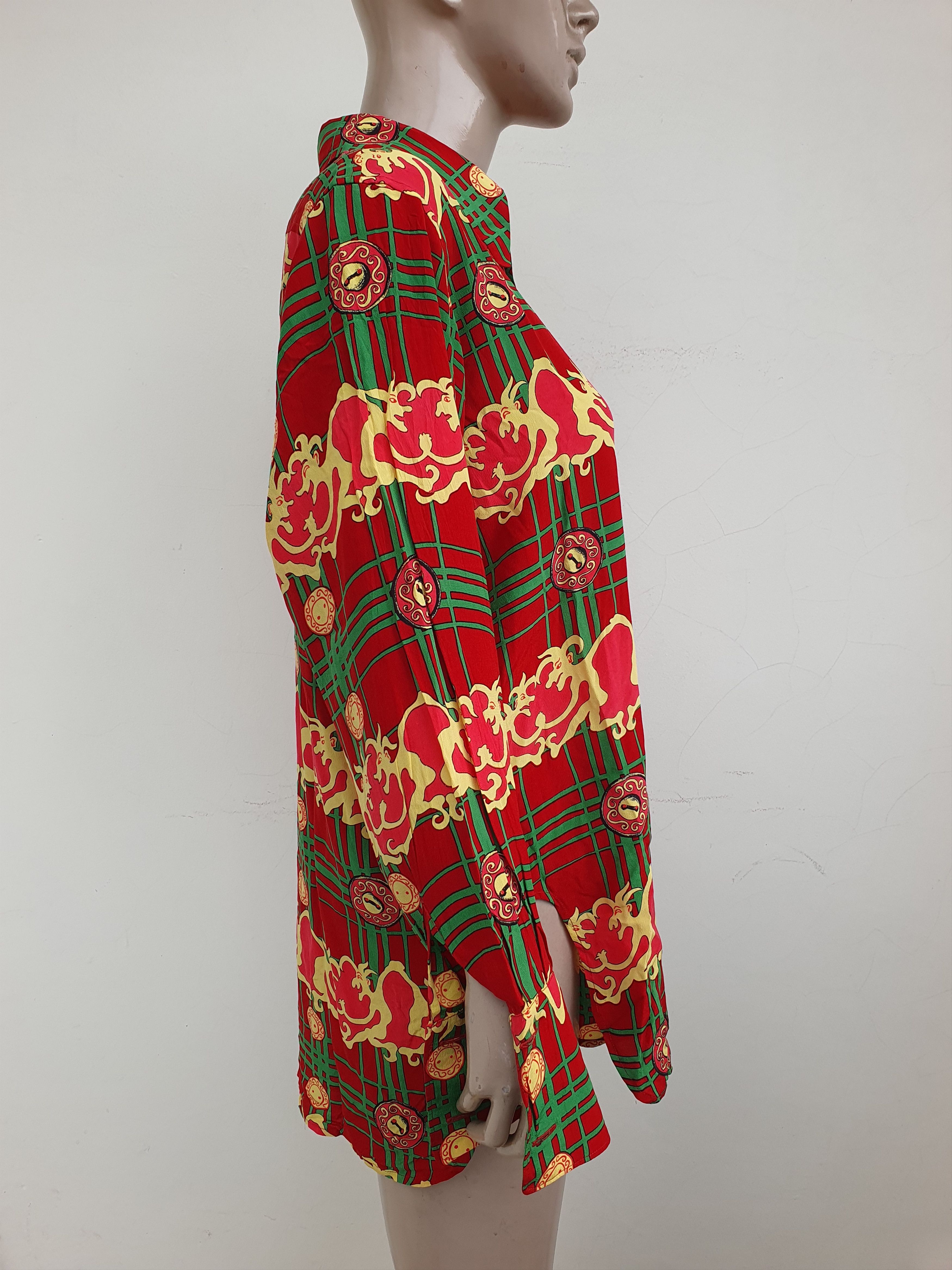 Jil Sander 1980s Vintage Silk Shirt Size US M / EU 48-50 / 2 - 3 Thumbnail
