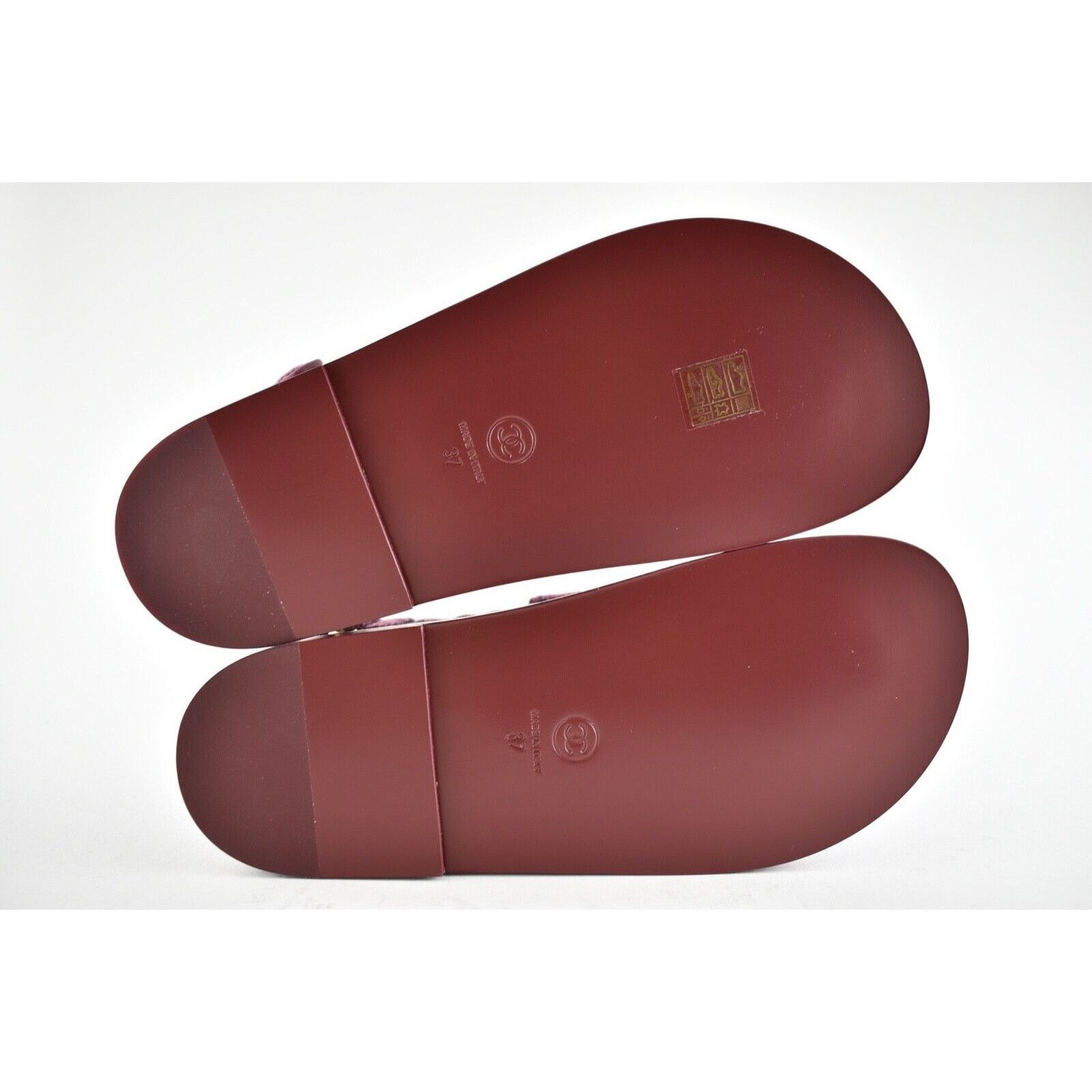 Chanel Chanel 21A Pink Velvet Denim CC Logo Mule Slide Strap Flat Size US 7 / IT 37 - 12 Thumbnail