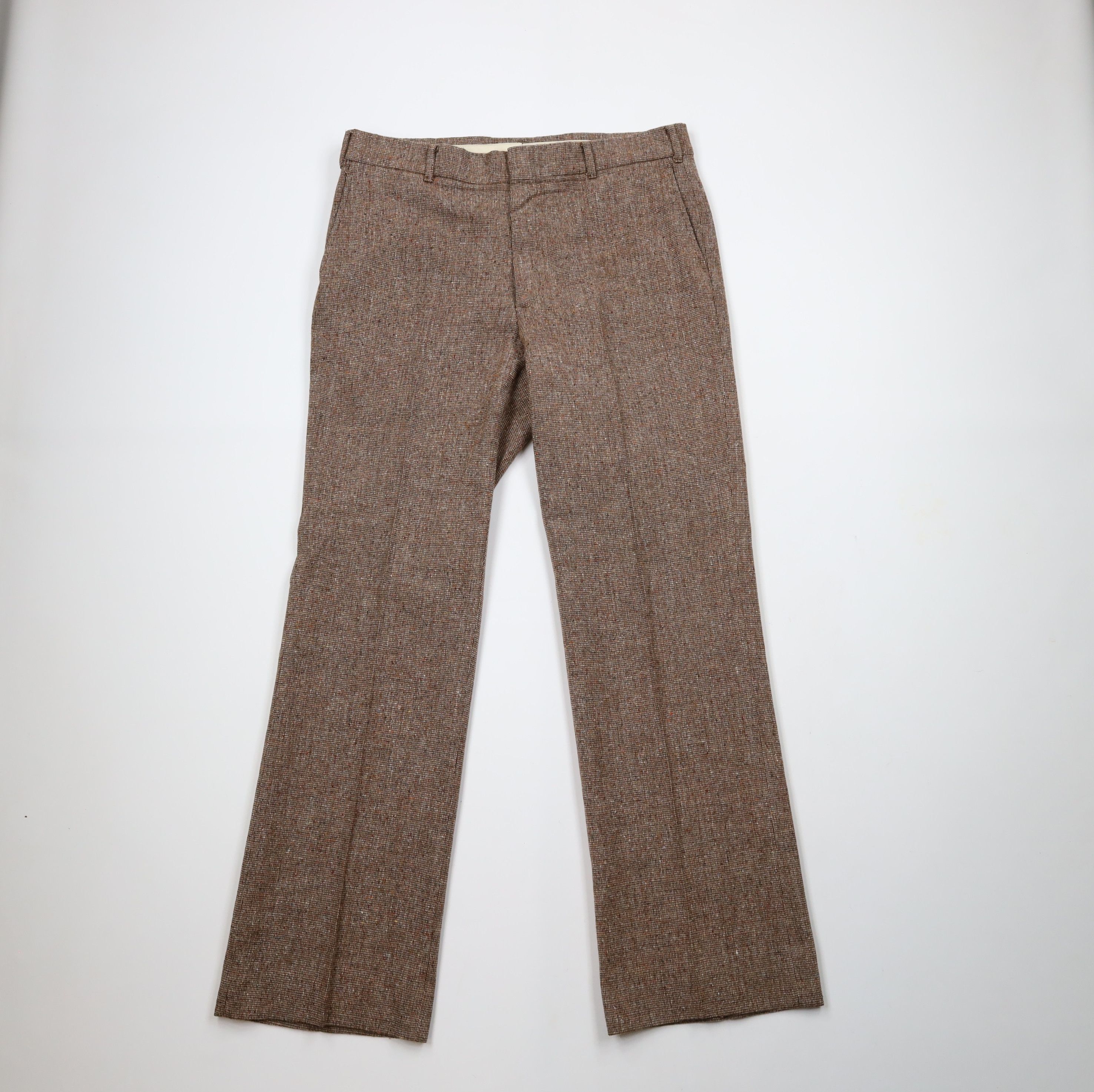 Vintage Vintage 70s Streetwear Wool Tweed Bell Bottoms Pants USA Size US 36 / EU 52 - 1 Thumbnail