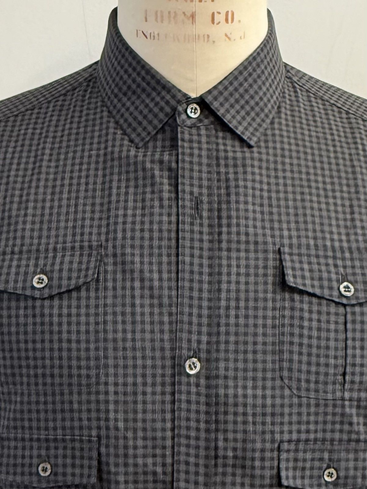 Neil Barrett NEIL BARRETT Military Utility Shirt-Dark Charcoal Gingham XL Size US XL / EU 56 / 4 - 4 Thumbnail