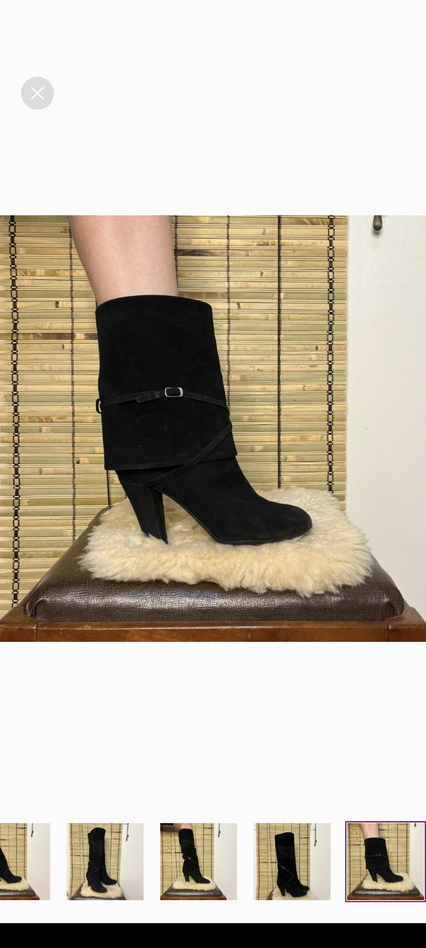 Chloe 'Janis' Black Over the Knee Boots with Side Zip