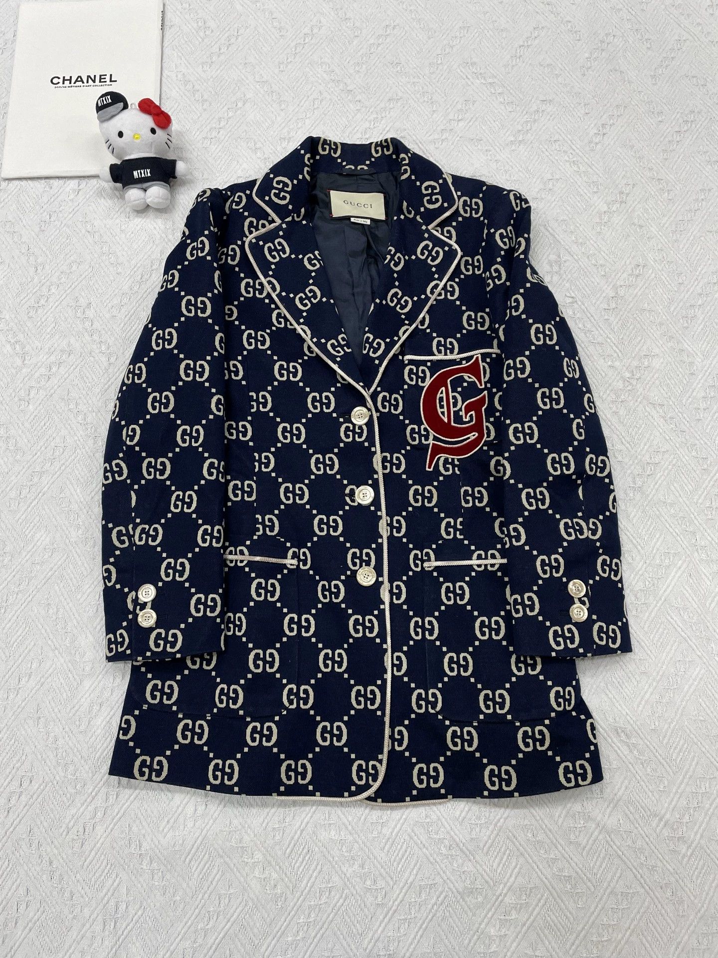 Gucci Gucci Blue Full GG Logo Blazer Size 38 Size XS / US 0-2 / IT 36-38 - 1 Thumbnail