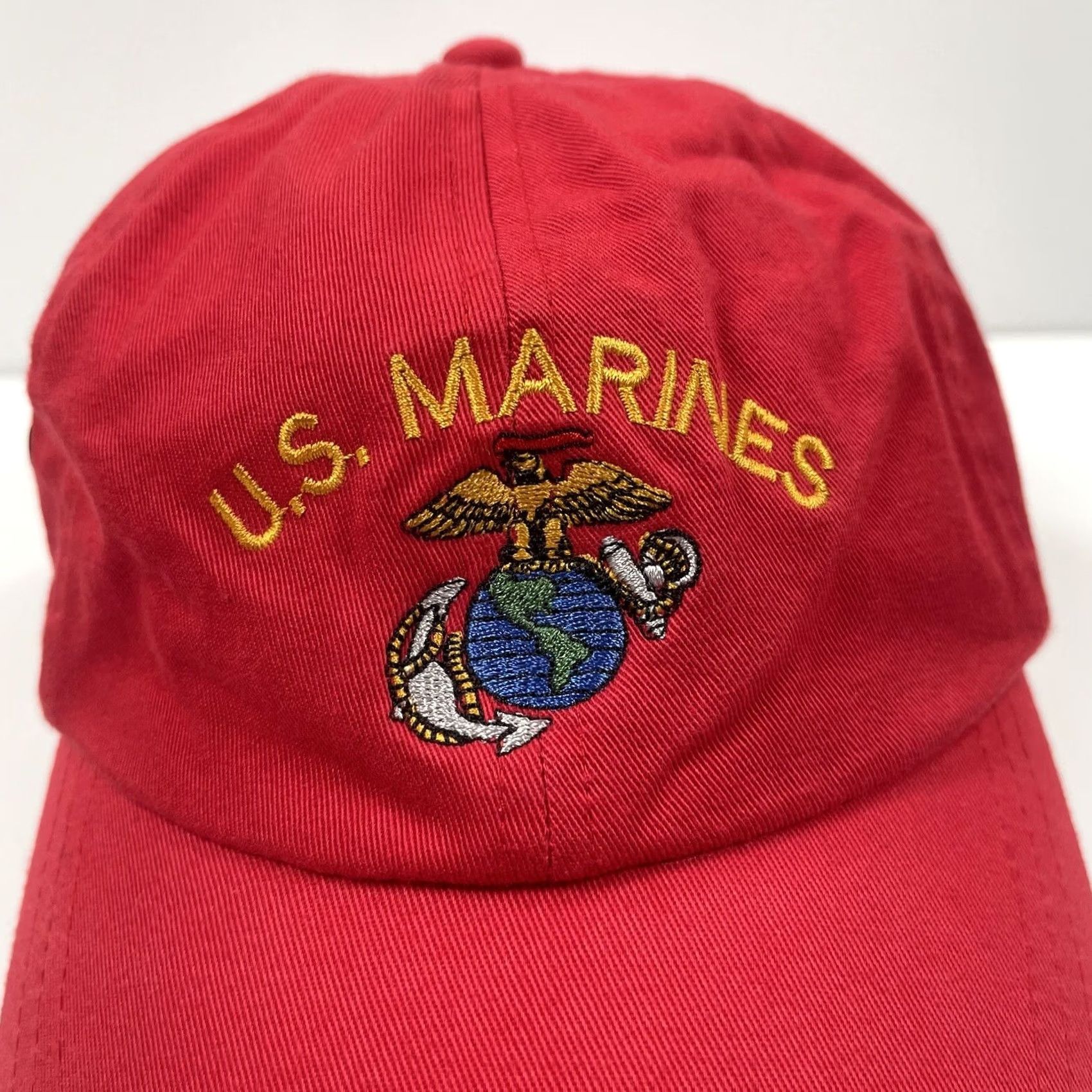 Vintage Adams Hat Adult Red U.S Marines Adjustable StrapBack Baseball Cap 100% Cotton Size ONE SIZE - 2 Thumbnail