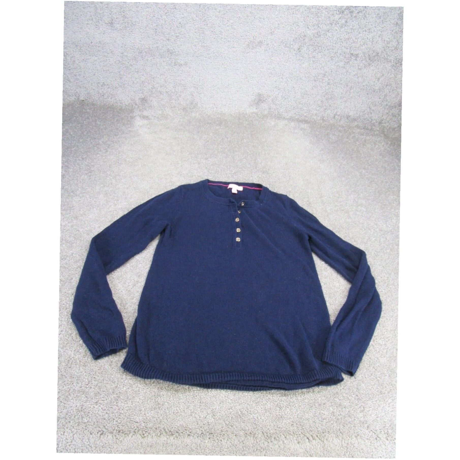 Lilly Pulitzer Lilly Pulitzer Womens Blue Sweater XL Extra Large Knit Henley Size S / US 4 / IT 40 - 1 Thumbnail