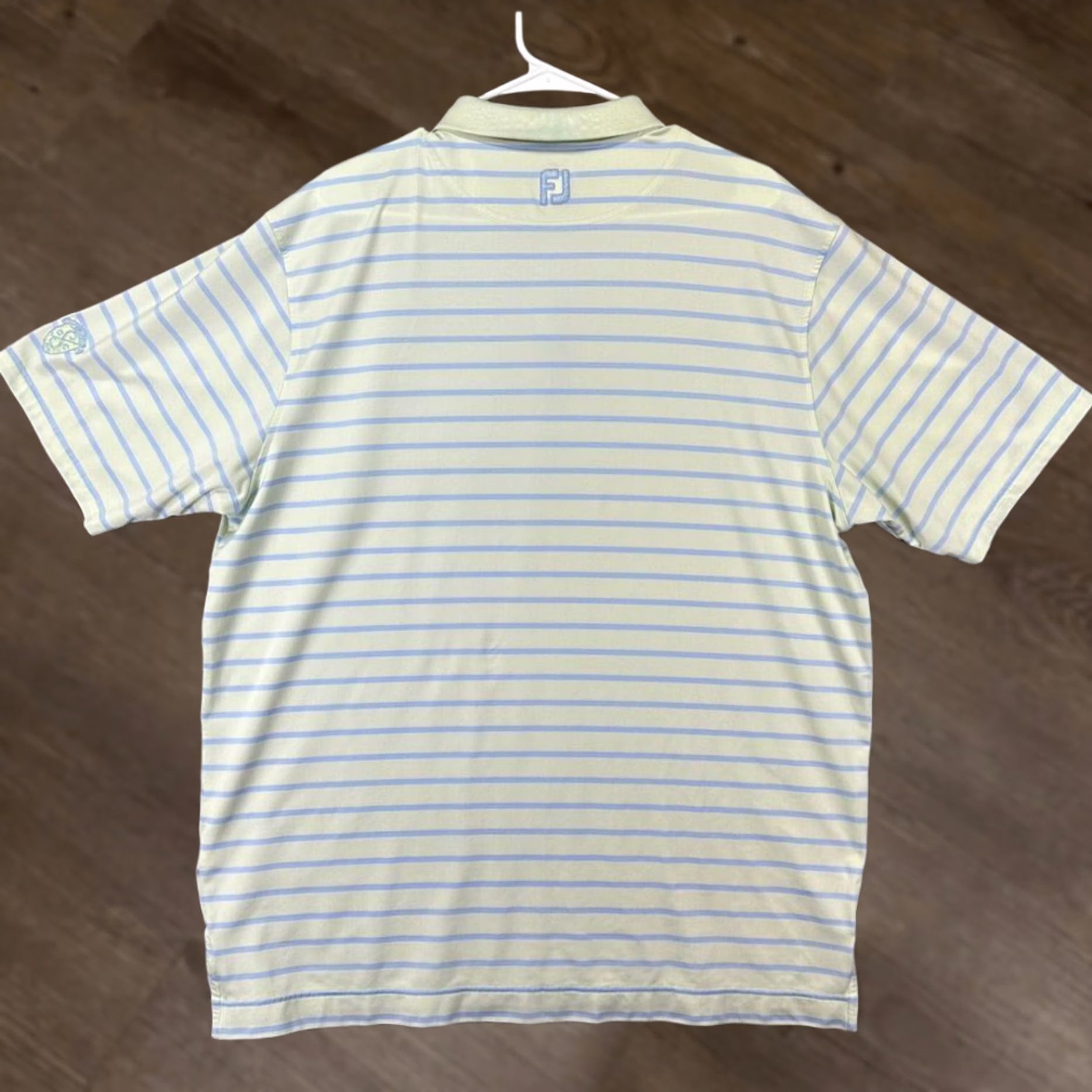 Footjoy FootJoy Polo Shirt Golf Adult XL Striped Blue Green Short Sleeve Mens Sports Athletic Regular Fit Size US XL / EU 56 / 4 - 1 Thumbnail