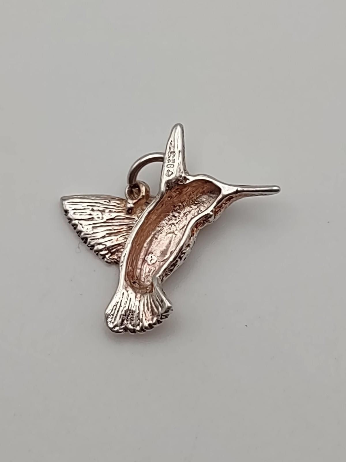 The Unbranded Brand Sterling Silver Hummingbird Pendant 925 Charm Size ONE SIZE - 2 Thumbnail